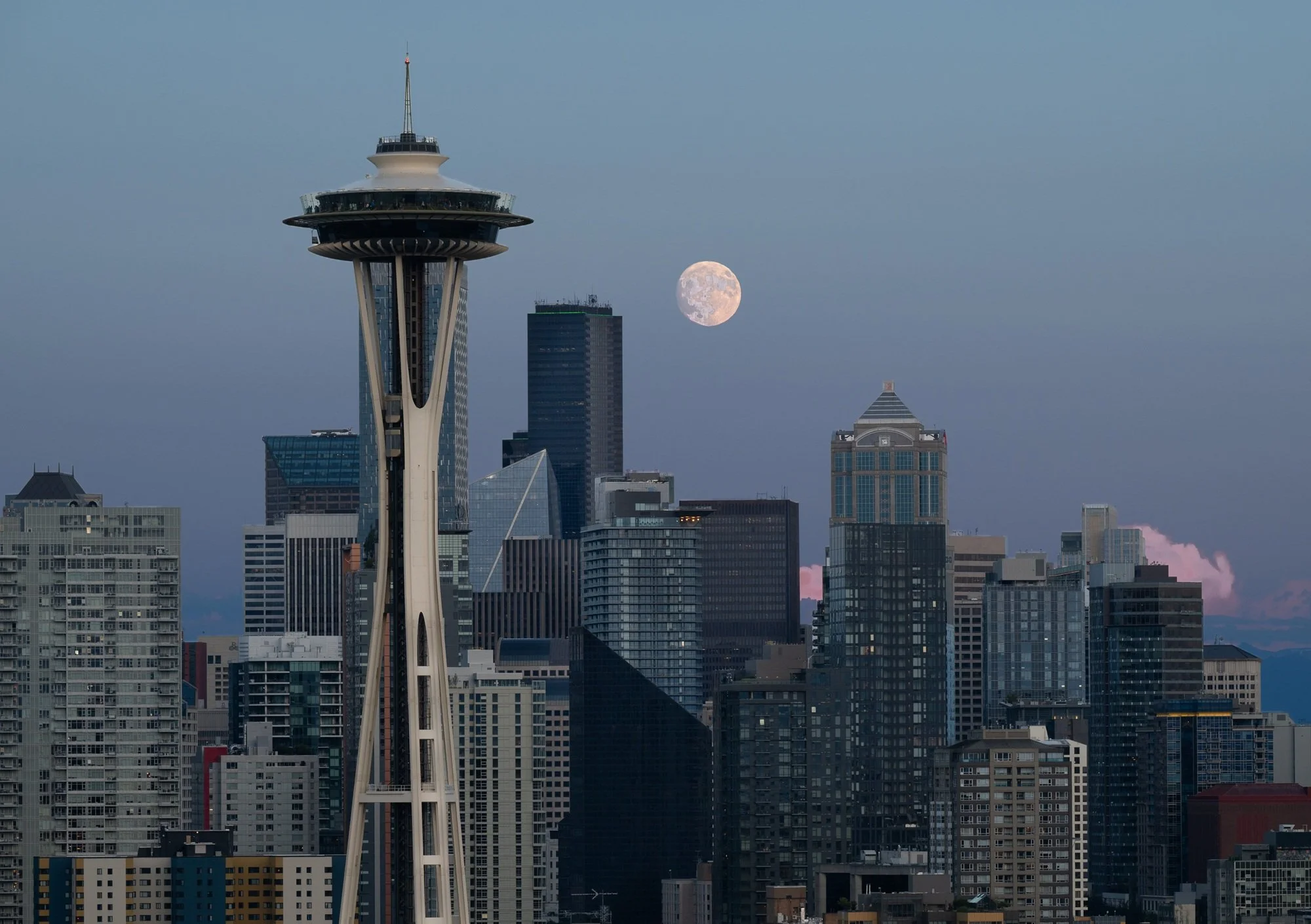 Full Moon over Seattle (Before) by Diane Hutchings