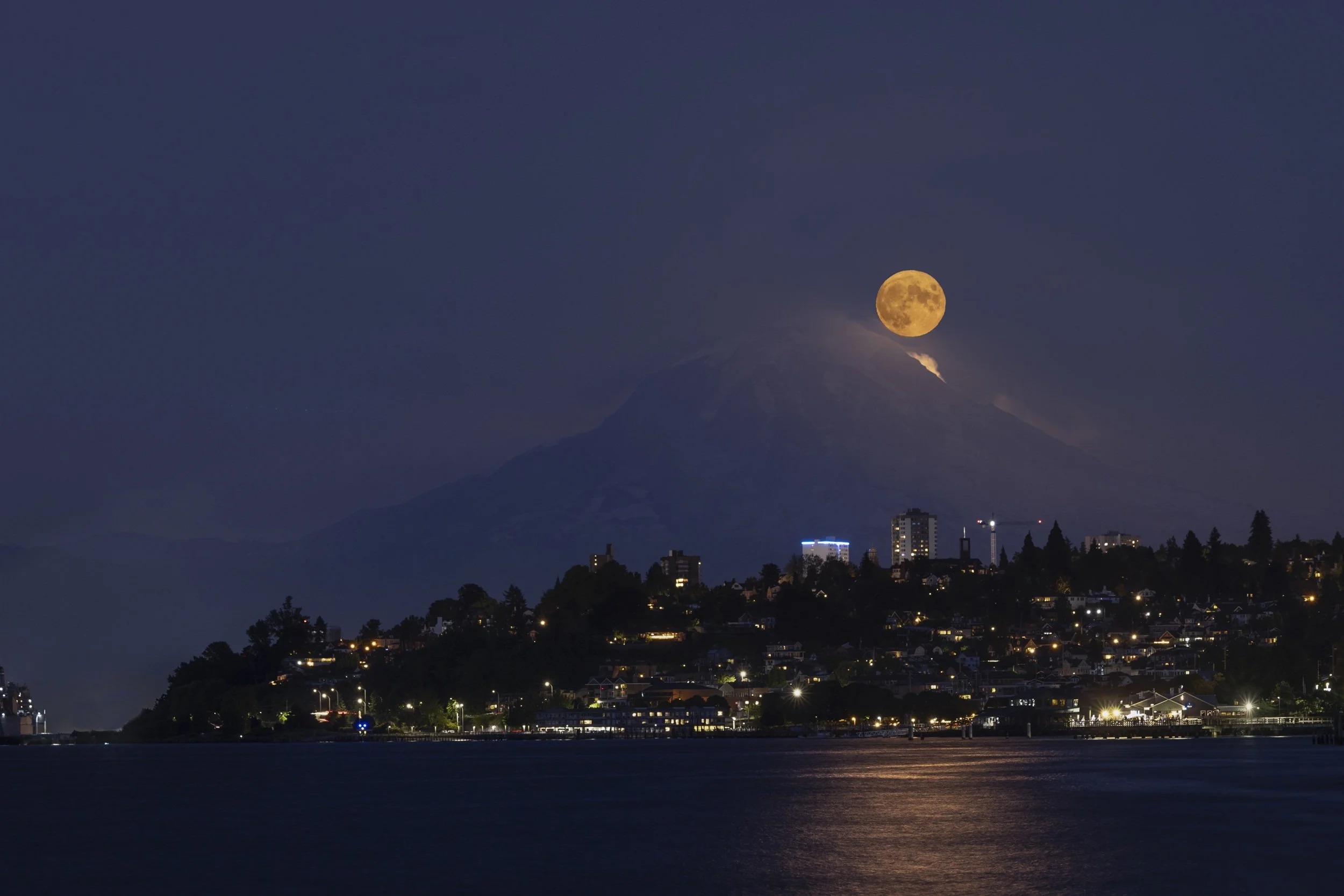 Moonrise Over Tacoma by Bob Rosenbladt