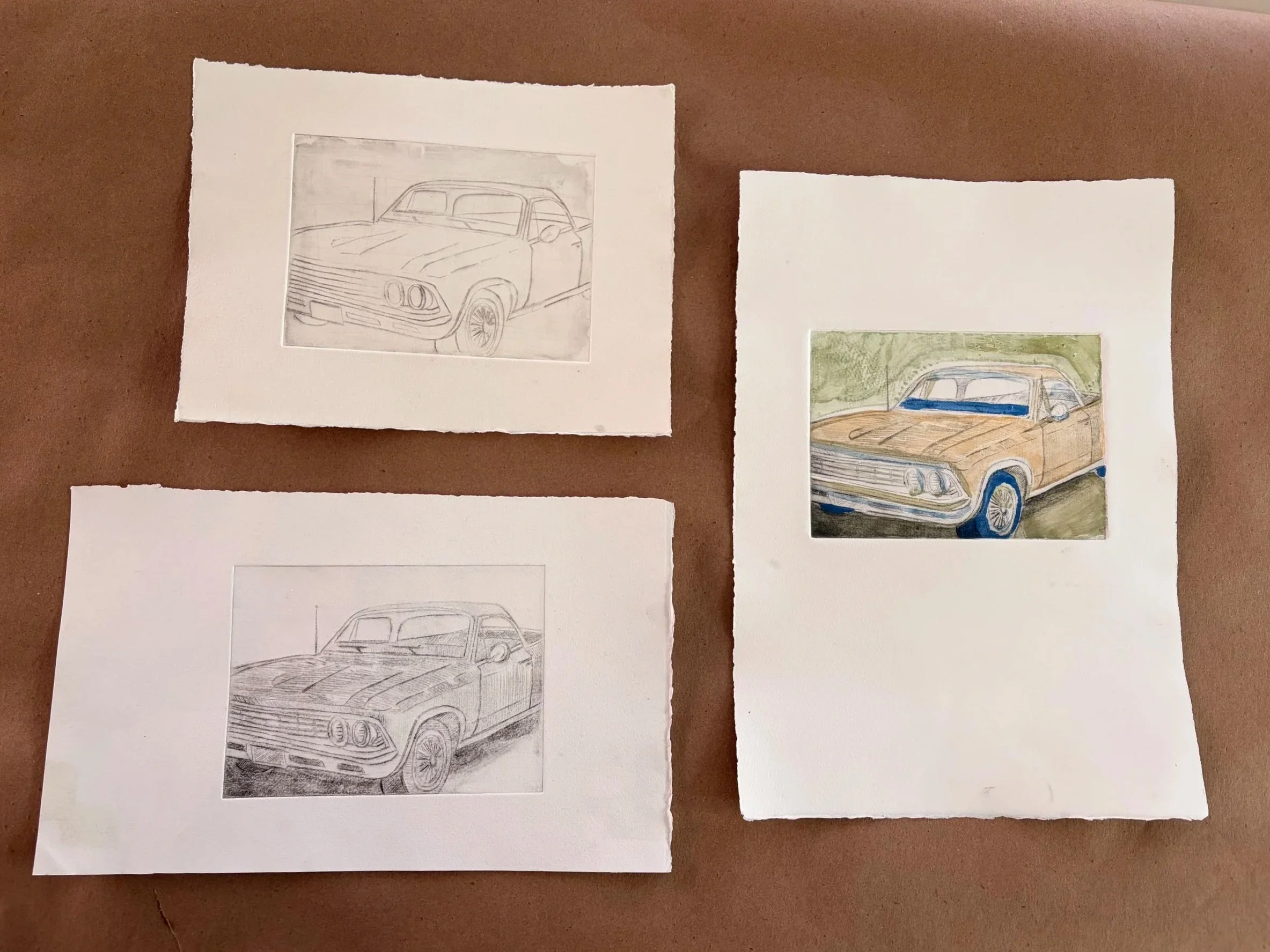 El Camino | Copper plate intaglio and intaglio/monotype print