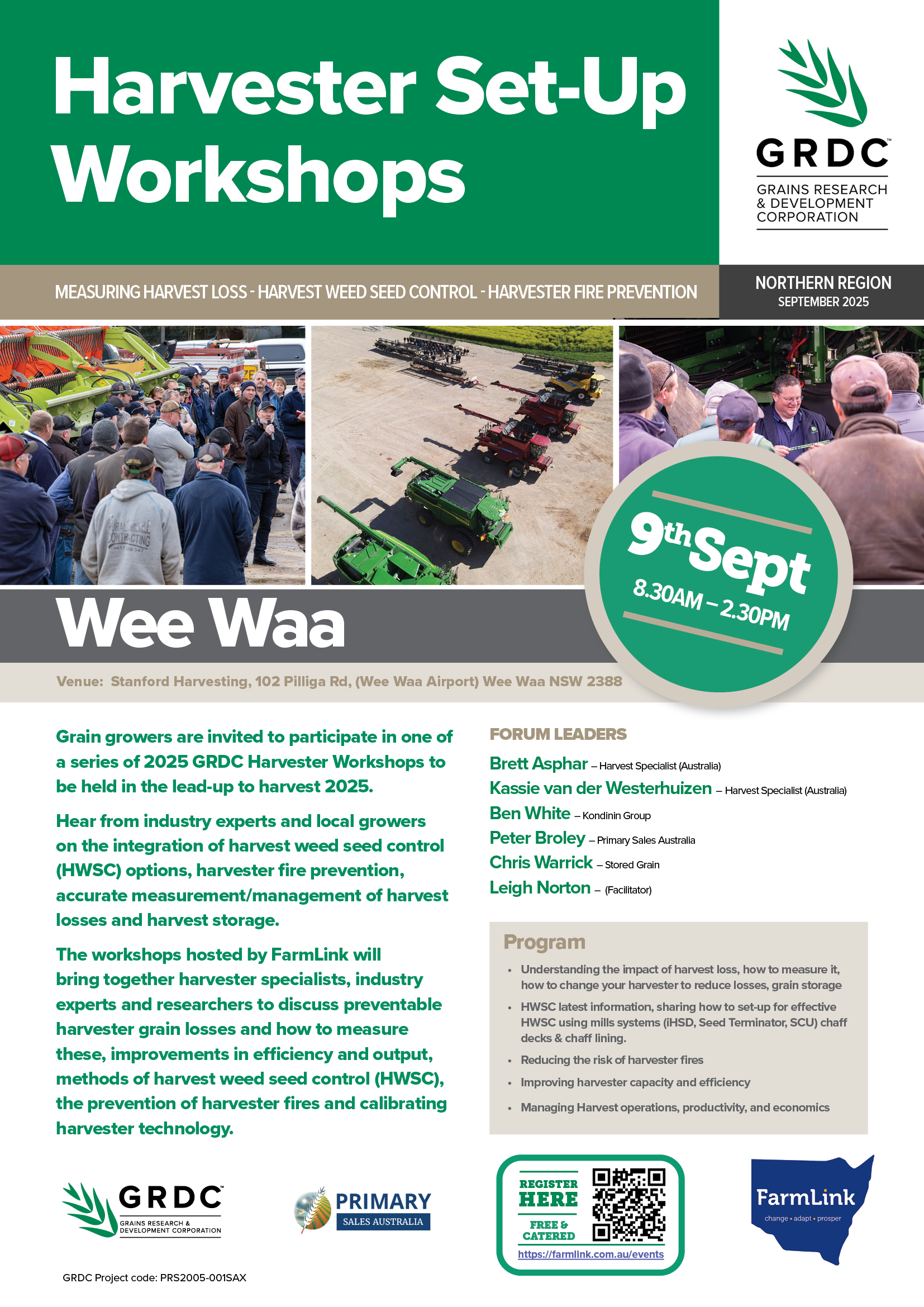 Wee Waa – GRDC Harvester Set-Up Workshop