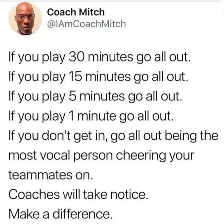 Coach notices