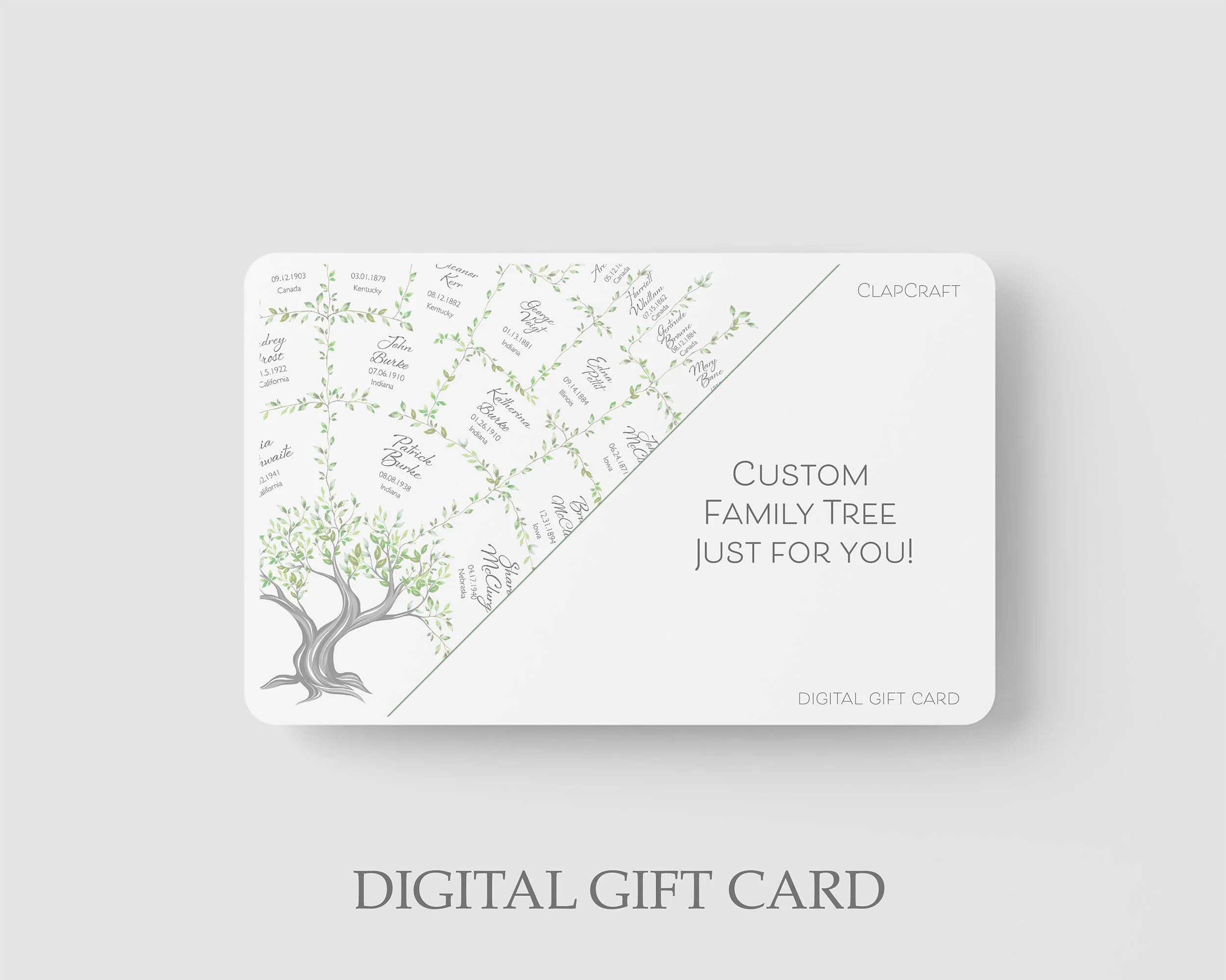Gift Certificate for any custom family tree designs