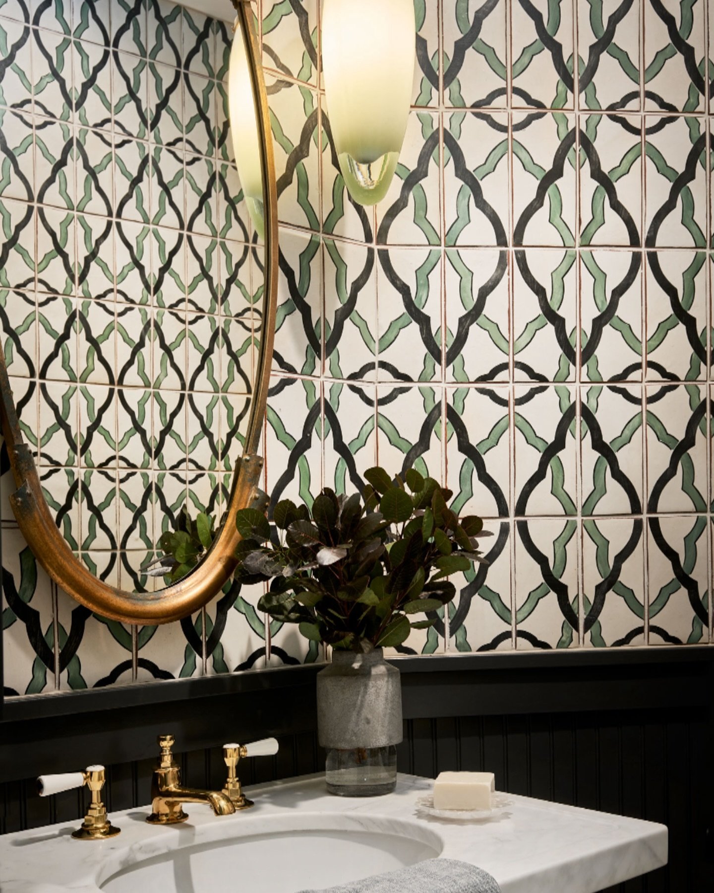 This is your sign to go bold in the powder room! Design is about taking calculated risks and making bold choices can be scary when you&rsquo;re renovating. But we always encourage our clients to trust the vision and know we would never lead them astr
