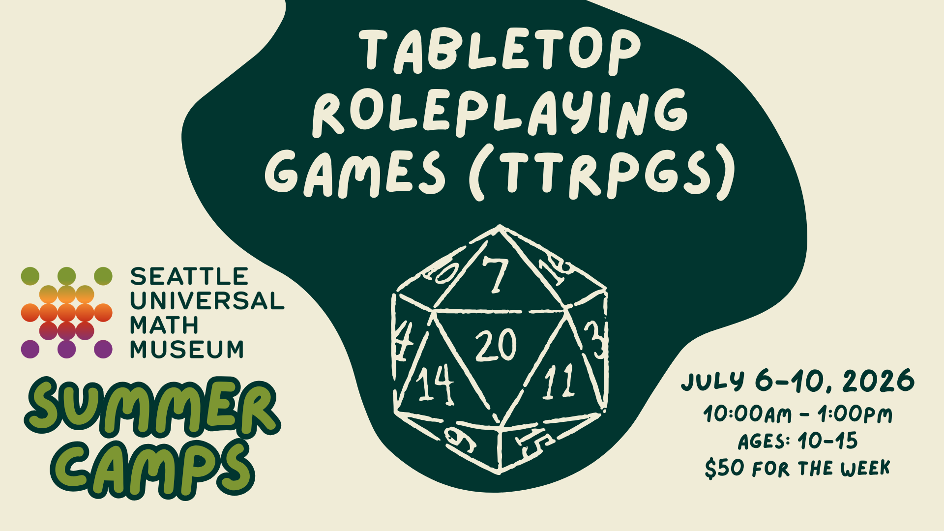 Tabletop Role-Playing Games (TTRPG) Summer Camp @ Kent Station
