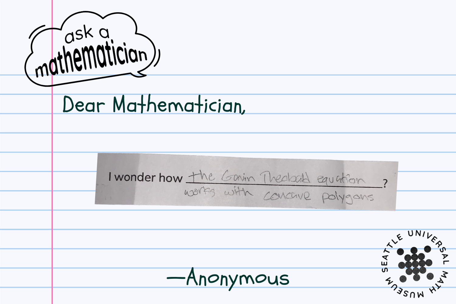 I wonder how the Gavin Theobald equation works with concave polygons.