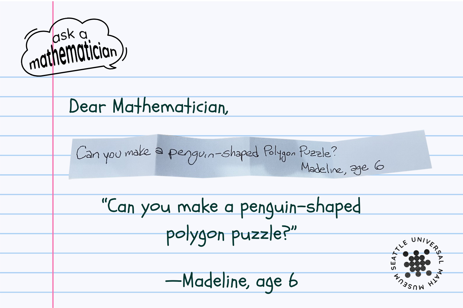 Can you make a penguin-shaped polygon puzzle?