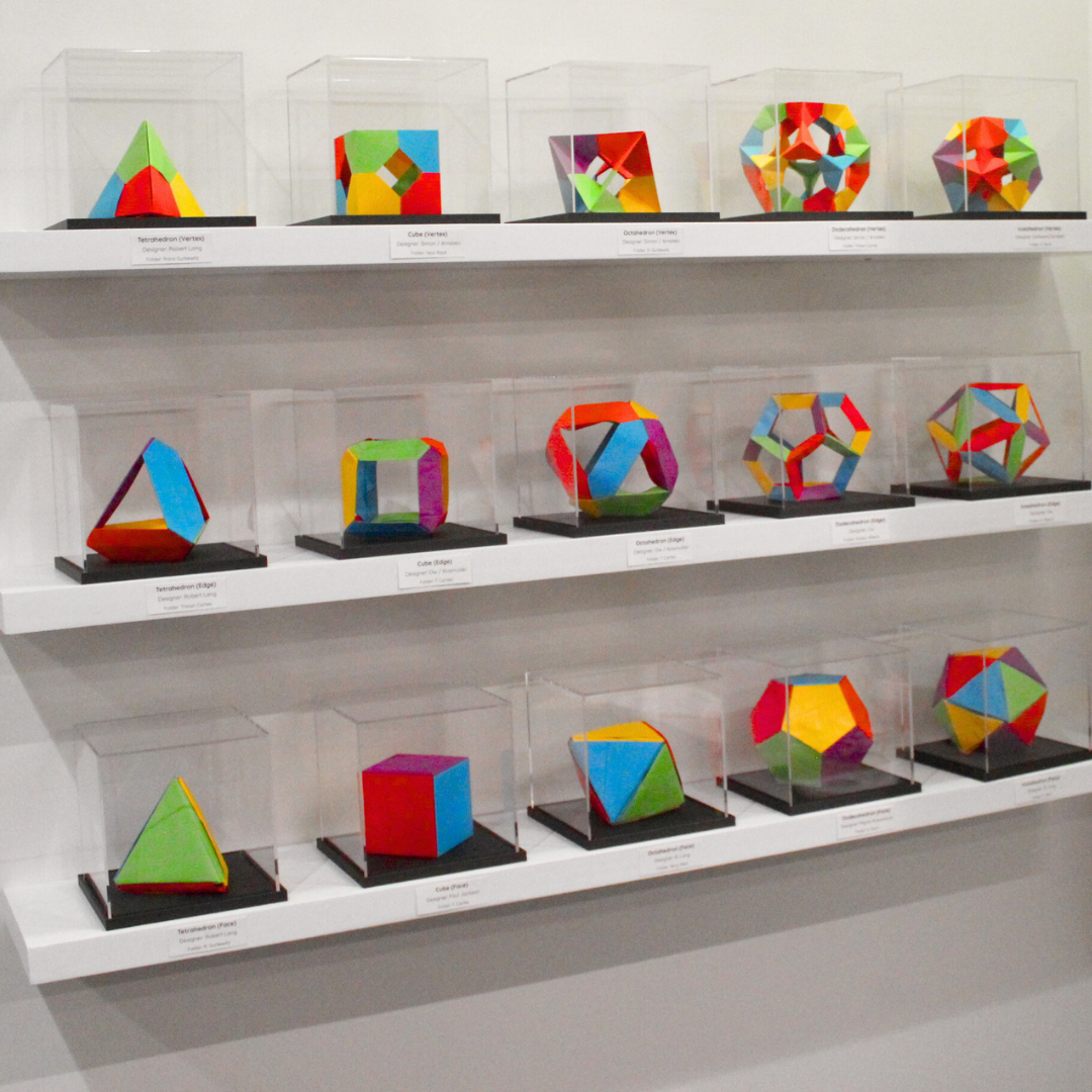rows of modular origami polyhedra