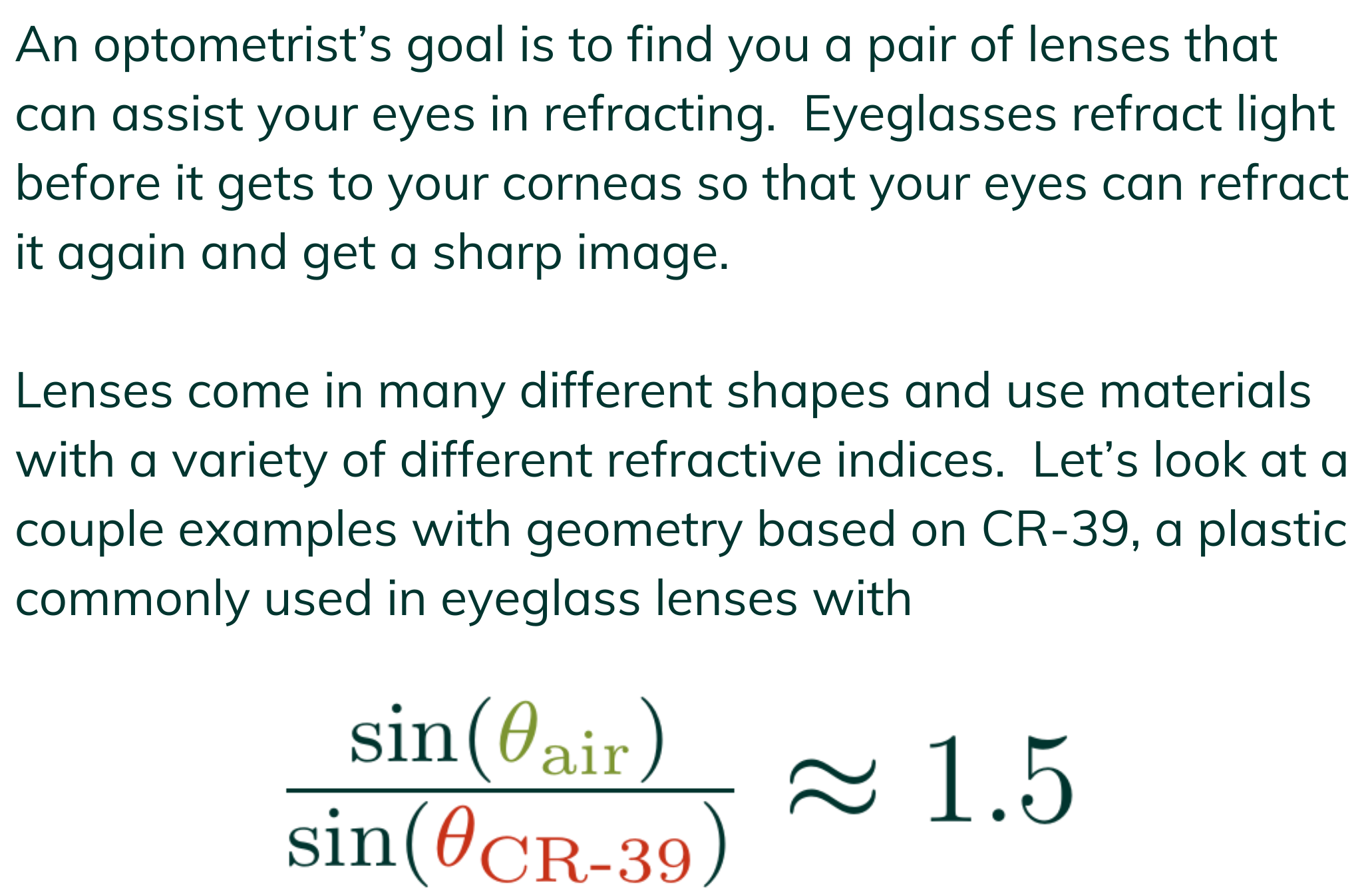 Math in… Eyesight and Refraction — Seattle Universal Math Museum