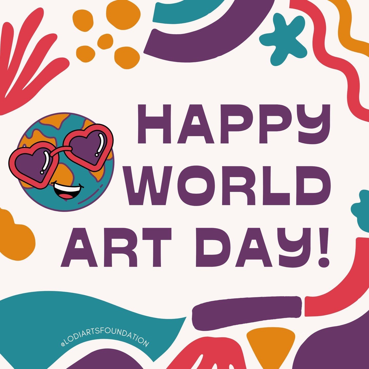 Happy World Art Day!! 🎉 We're celebrating by getting ready for the Lodi Art Hop THIS SATURDAY, April 20th from 10a-2p in Downtown Lodi. Come meet us at Veterans Park and enjoy a day of supporting local artists, live music, art-making &amp; more! Alw