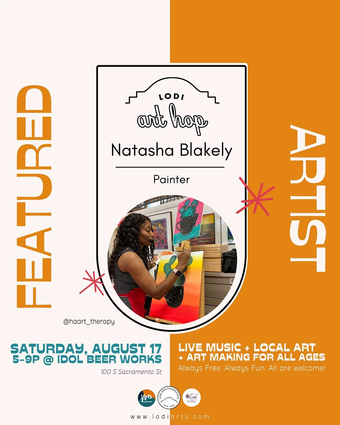 Artist Natasha Blakely will be joining us at the Lodi Art Hop Night Market this Saturday, August 17th at @idolbeerworks from 5-9pm! 👏⁠
⁠
&ldquo;As a self-taught artist, I was determined to find my own way, my own voice. &ldquo;Mistakes&rdquo; and &l