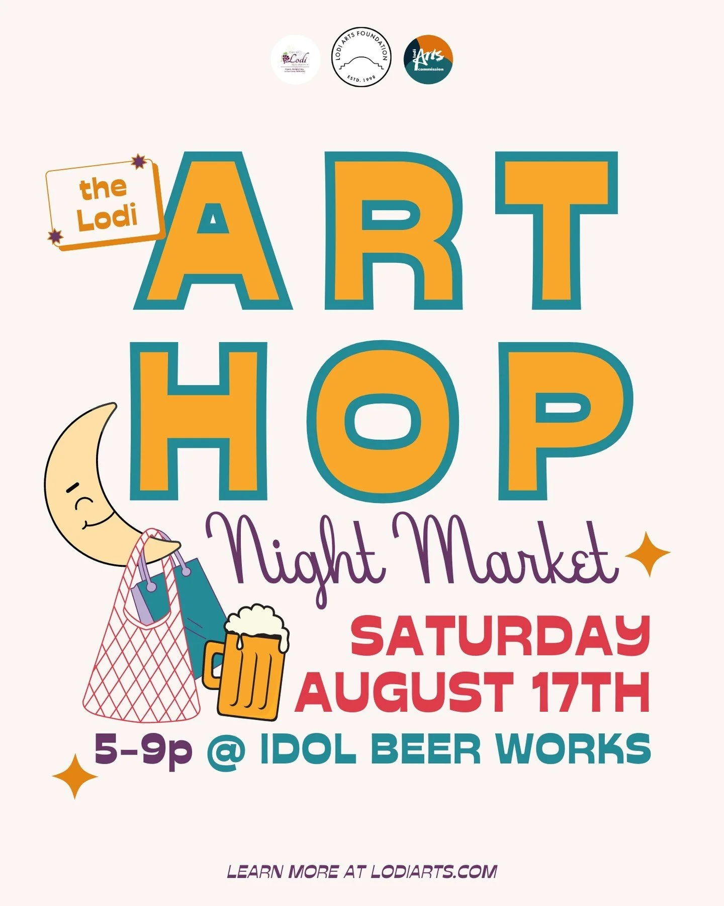 Raise a glass to local art with @idolbeerworks for a special Art Hop Night Market THIS SATURDAY, August 17th from 5-9p at the brewery! 🍻 Enjoy live music, shop from local artists, and come see what @lodiartsfoundation is all about. ❤️⁠
⁠
✨Featured A