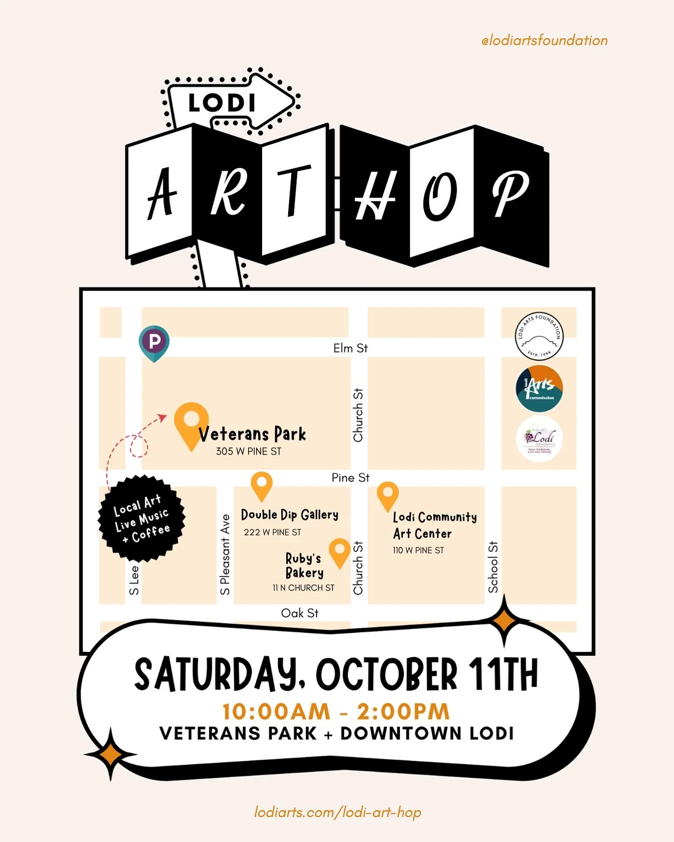 The last Lodi Art Hop of the year is THIS SATURDAY, October 11th!! Join us from 10am-2pm to stroll through @downtownlodi’s gallery spaces and enjoy live music, 10 local artists, mask making, free face painting & so much more! 🤩 Attend in c