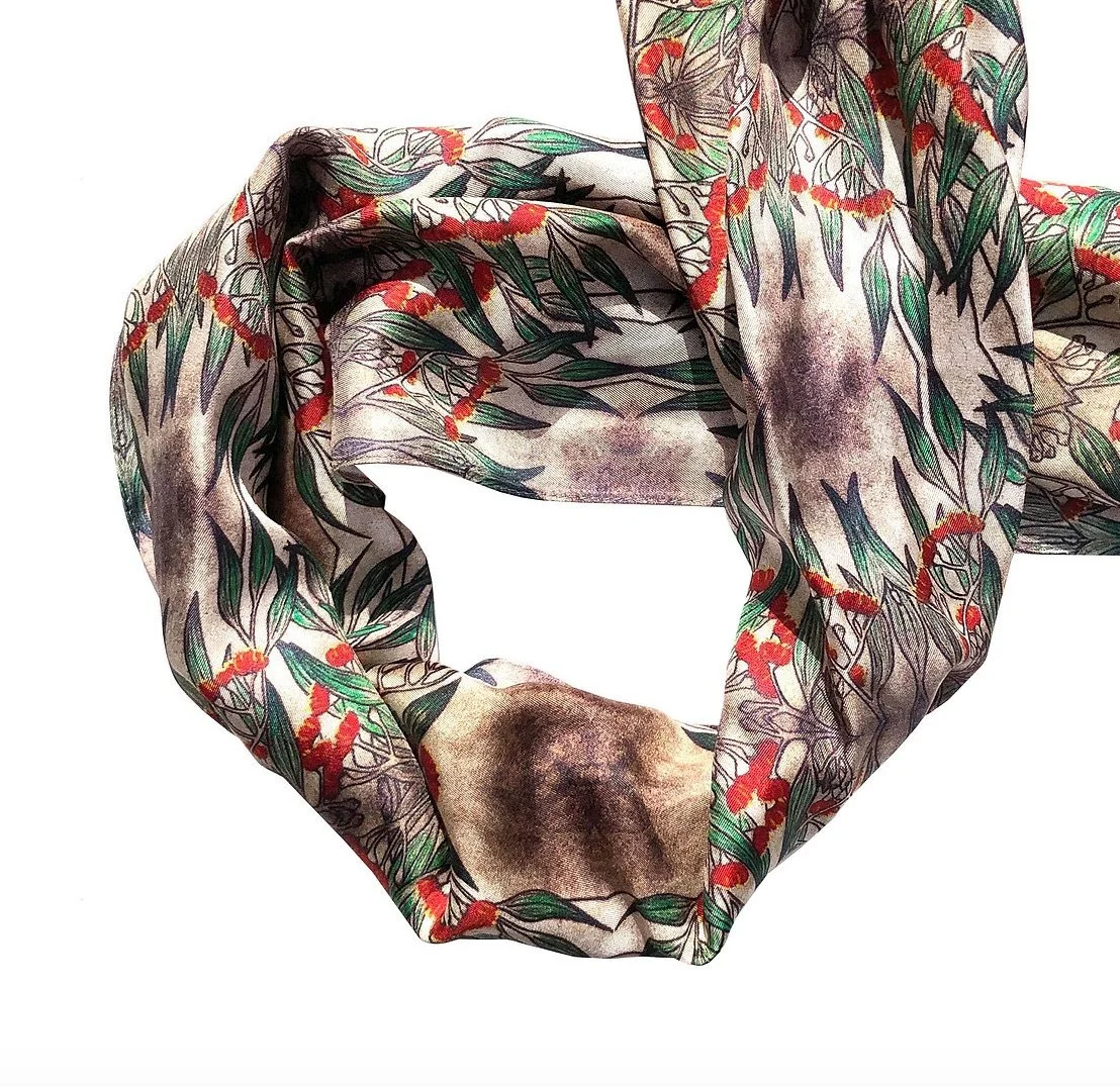 Sale flowering gum silk scarf