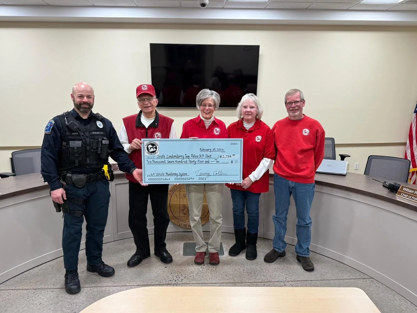 LCKC donation to S. Londonderry Police K-9 unit