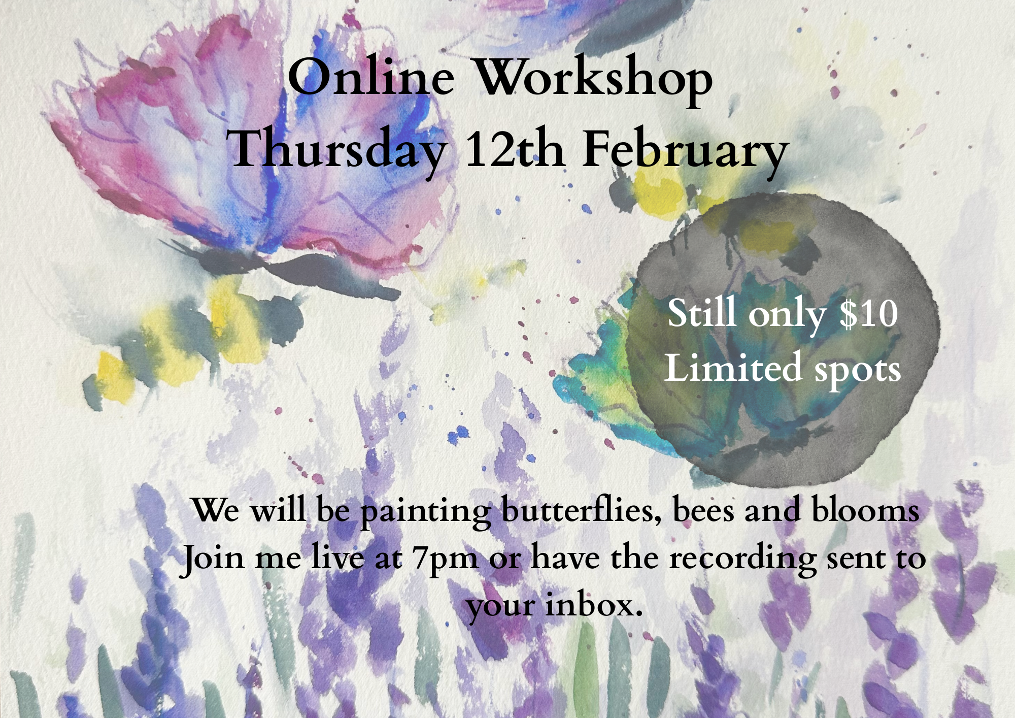 Online Virtual Workshops ~ Your Creative Night In ~ Relax With Watercolours