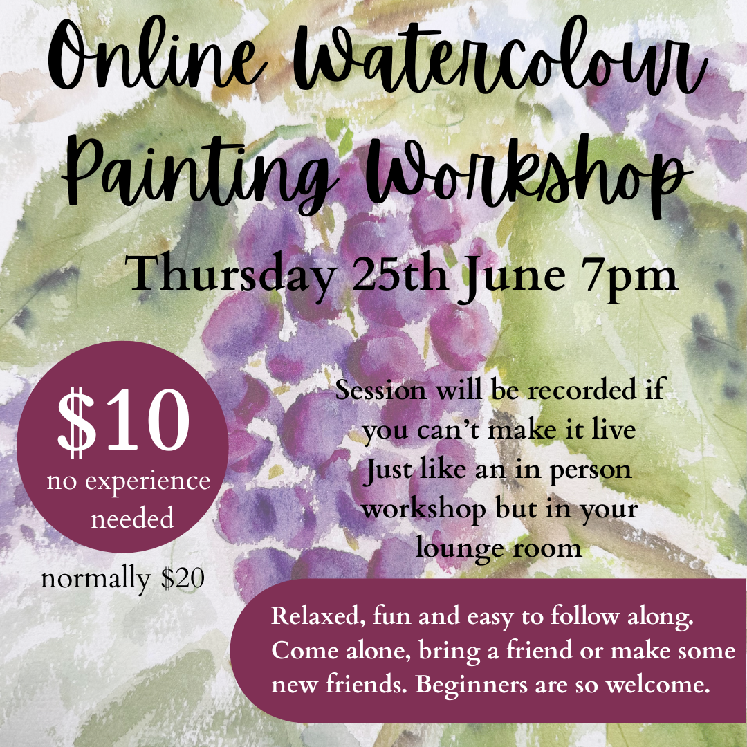 Online Watercolour Workshop 25th June 7pm