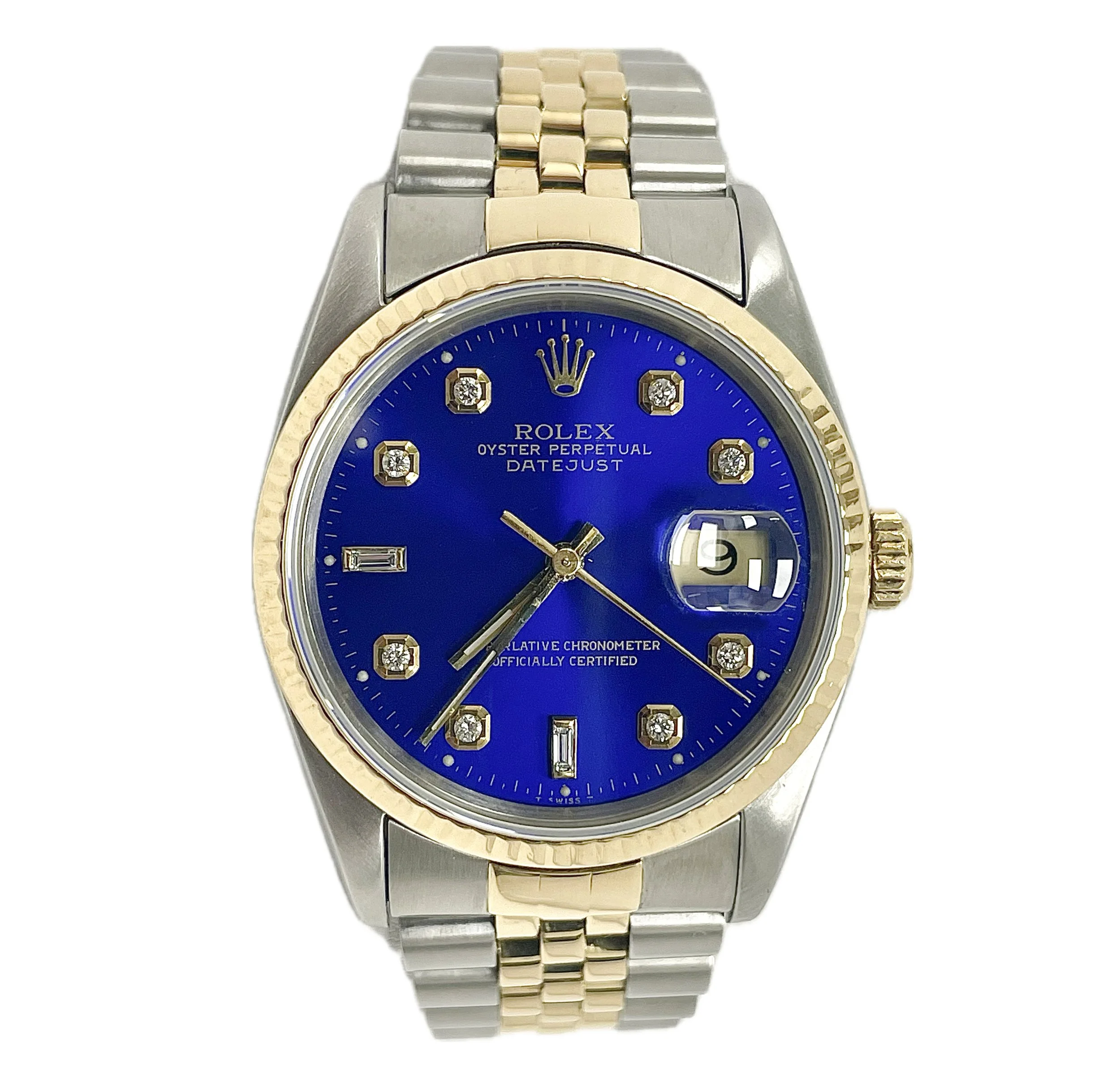 1991 Rolex 16233 Datejust Custom Blue Diamond Dial 36mm