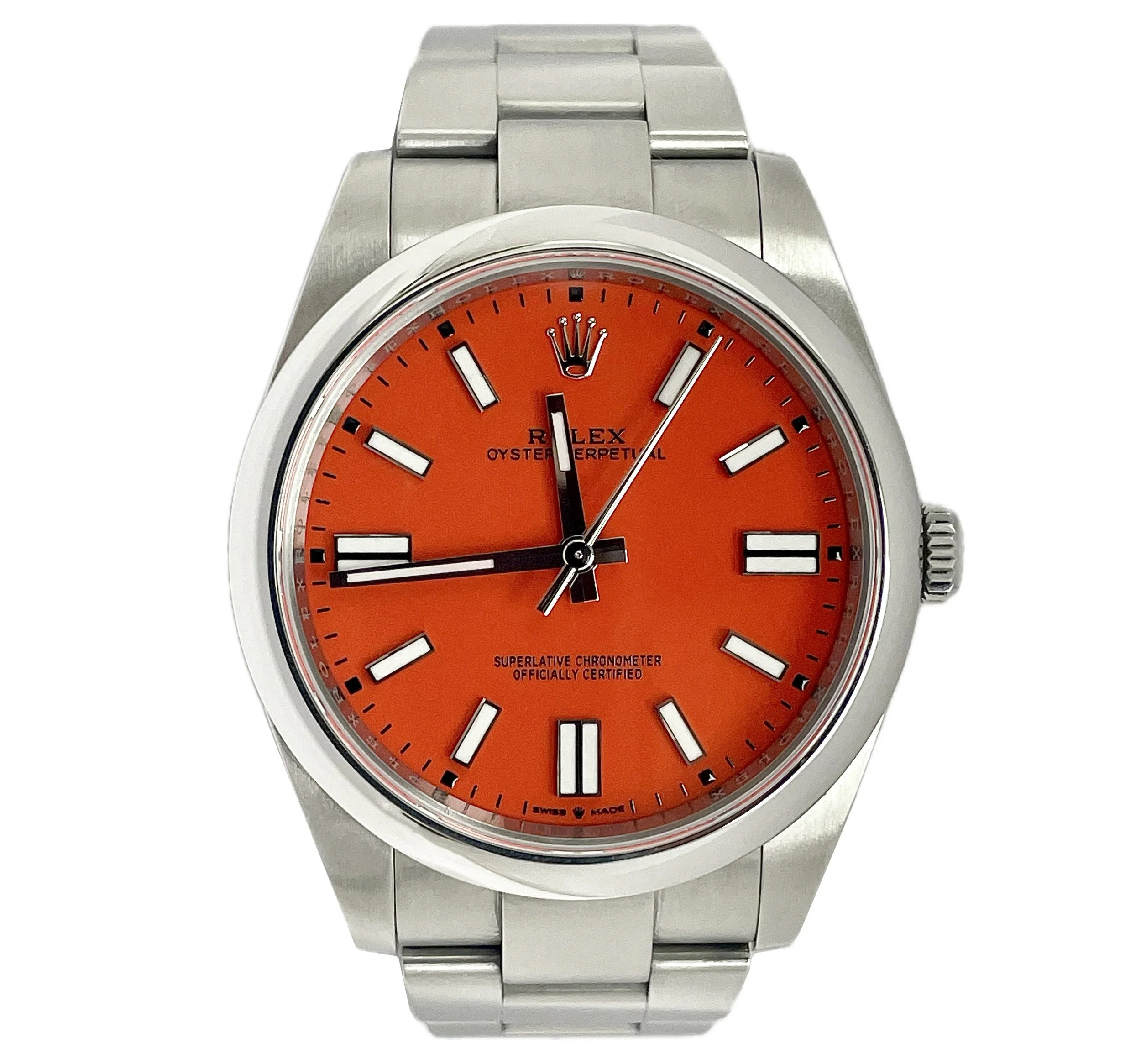 2022 Rolex 124300 Oyster Perpetual Coral Dial 41mm