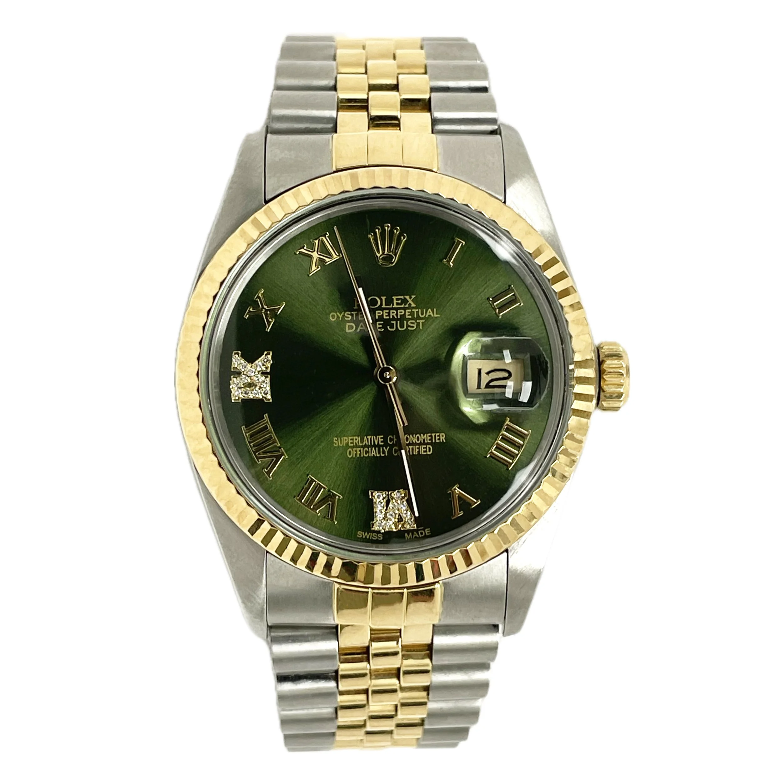 Rolex 16013 Datejust Aftermarket Green Dial 36mm