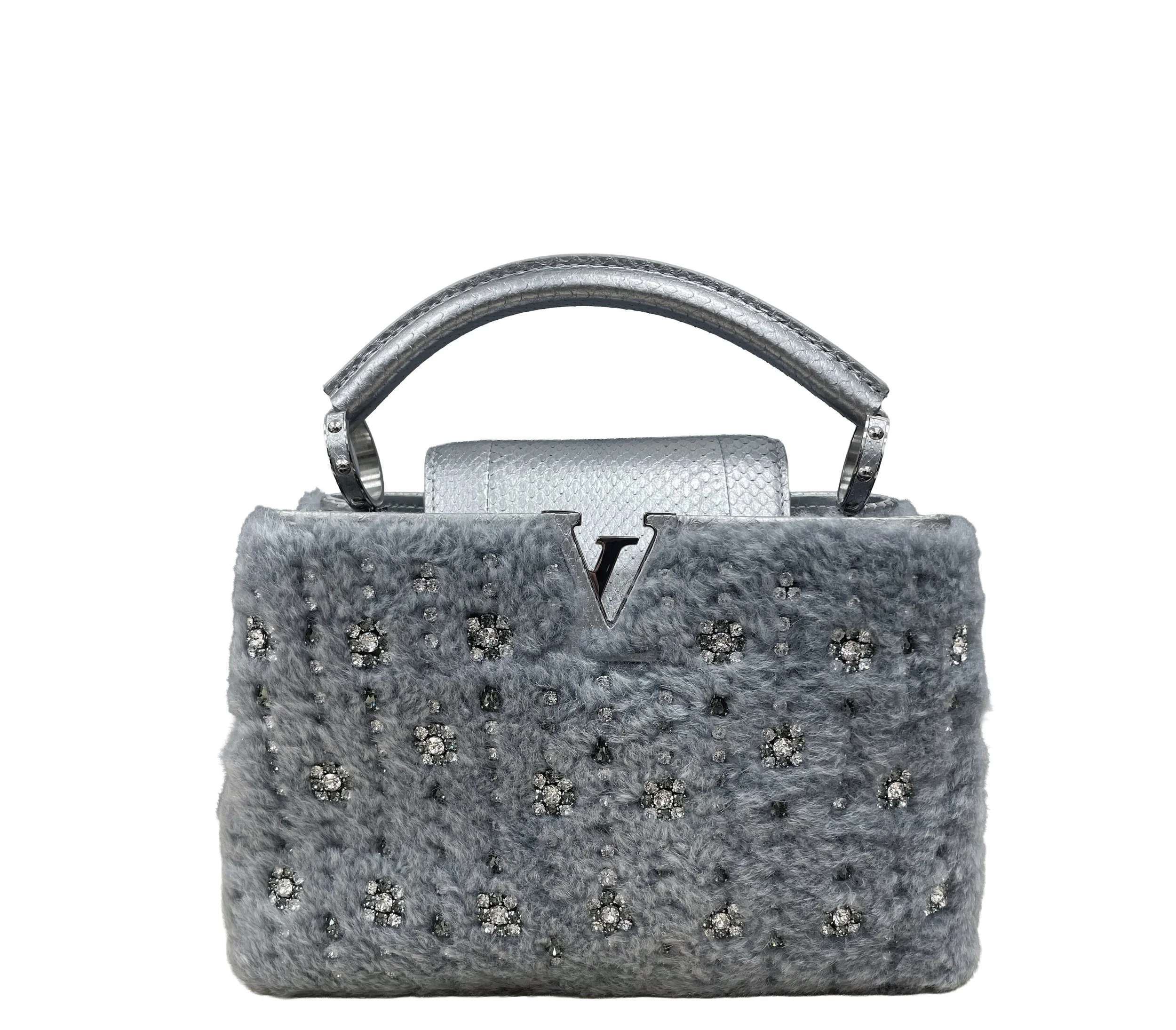 Louis Vuitton Shearling Capucines Snakeskin & Crystals BB