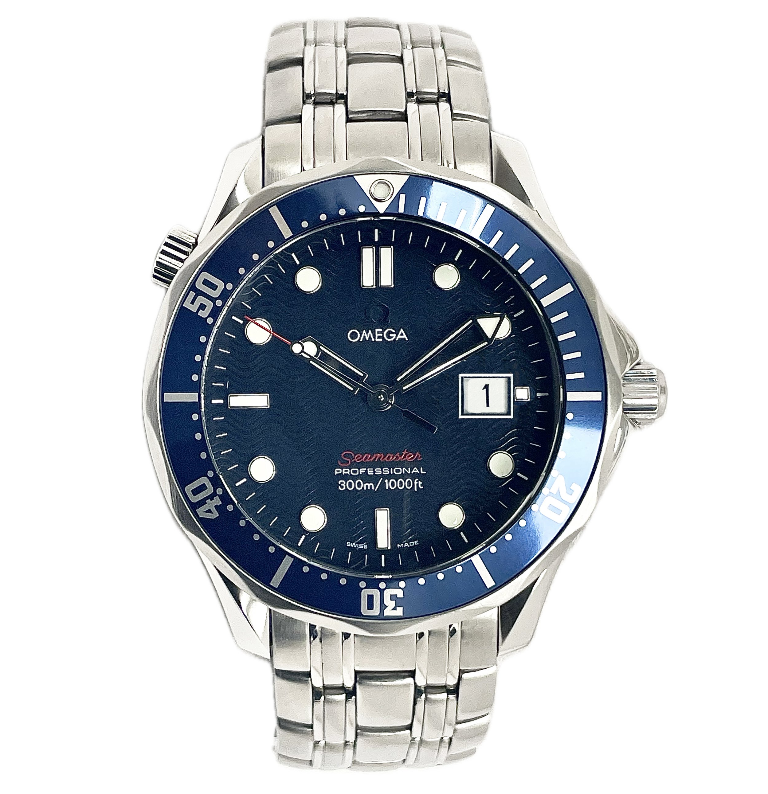 2010 Omega Seamaster Diver 300 Quartz Blue Wave 41mm