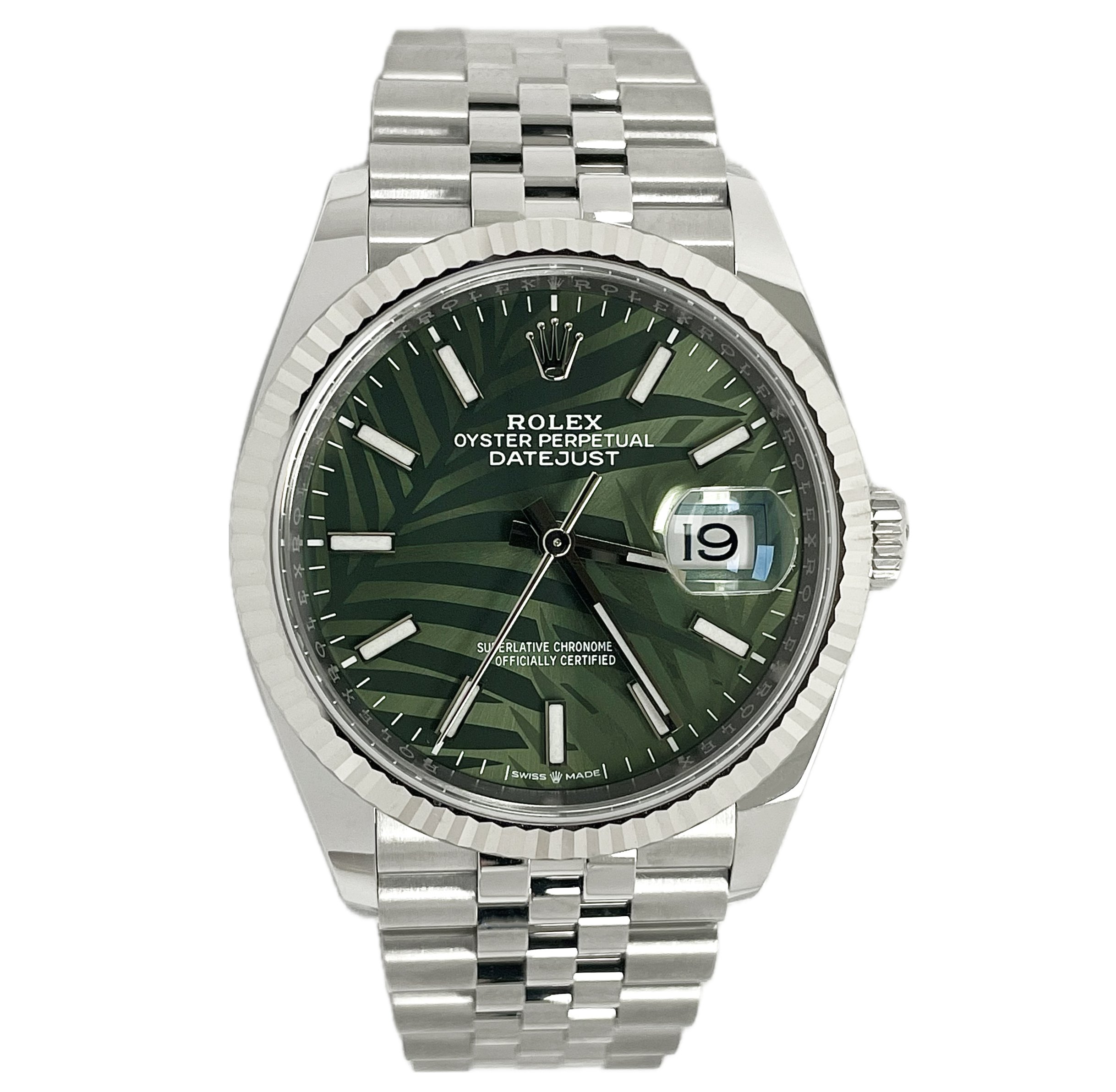 2021 Rolex 126234 Green Palm Motif 36mm