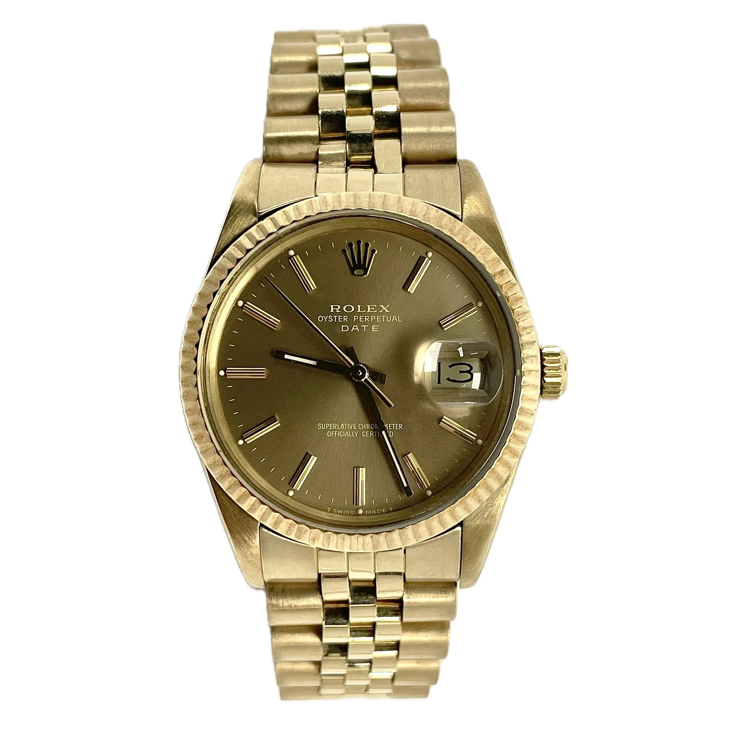 1986 Rolex 15038 Date 14K Yellow Gold 34mm