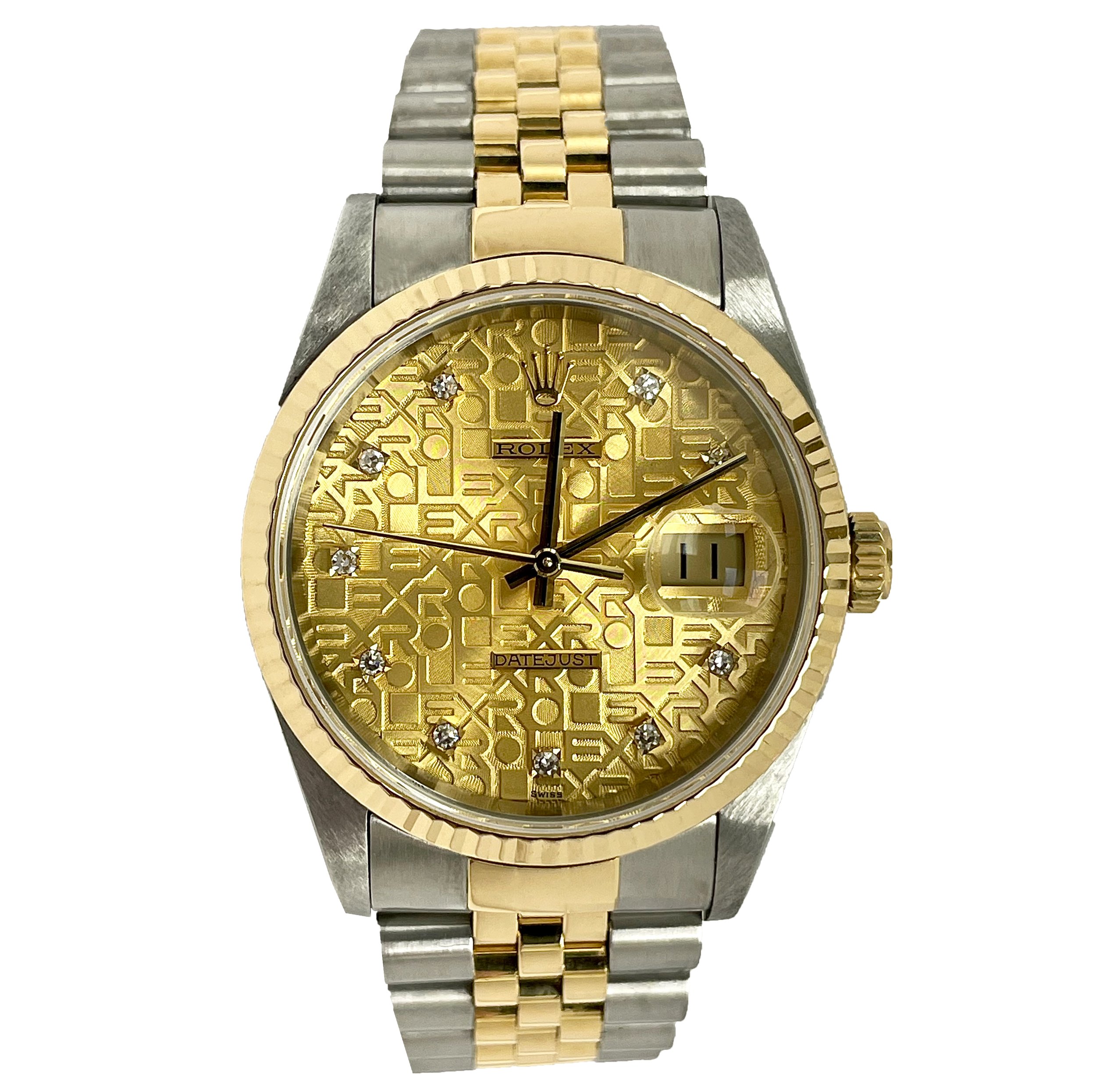 Rolex 16233 Datejust Champagne Jubilee Diamond Dial 36mm