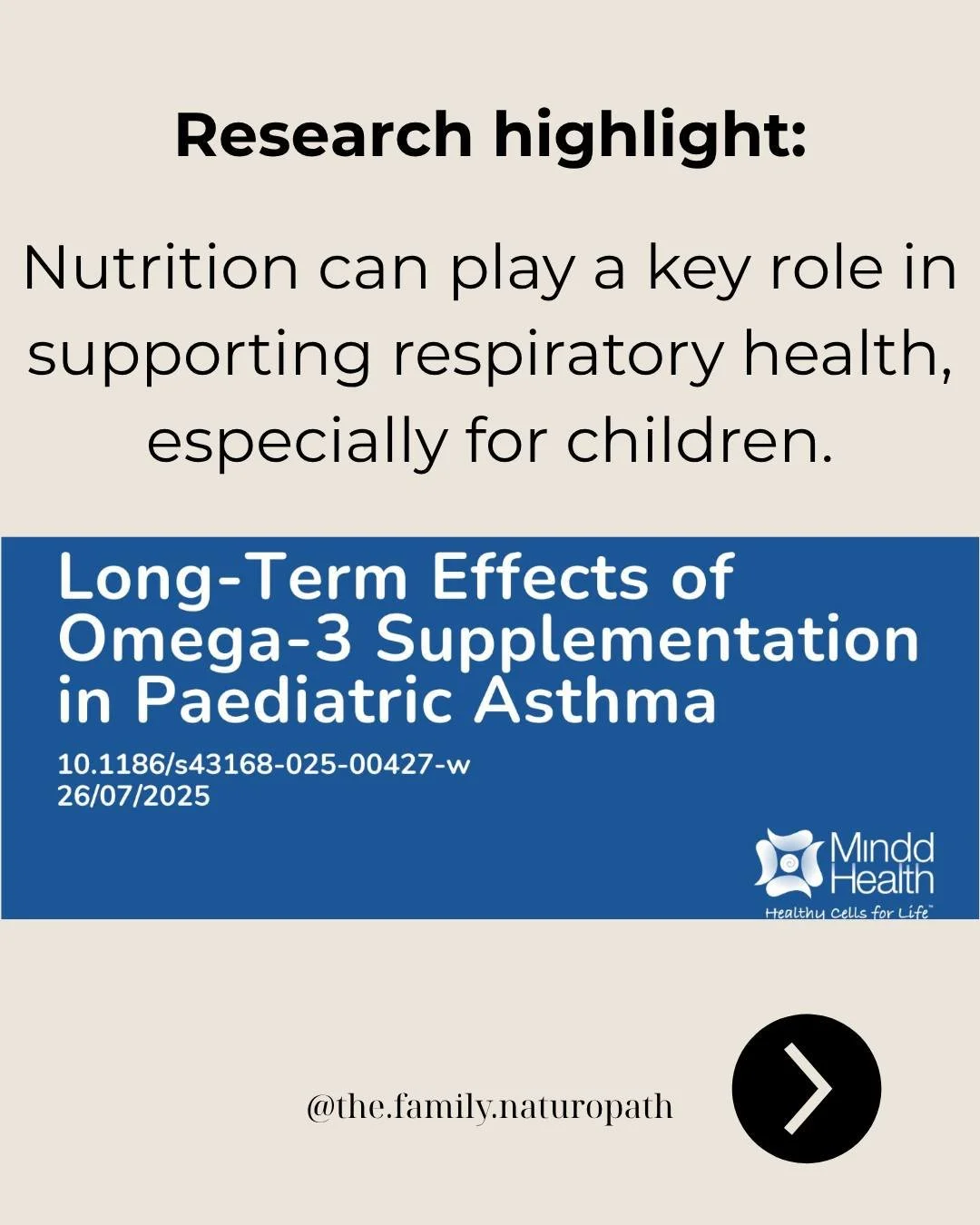 New research shows omega-3s can help reduce asthma symptoms and inflammation in children 🫁💧
The key? Choosing a high-quality, well-sourced fish oil to get the full benefit 🌿

If you&rsquo;re looking for personalised nutritional advice or guidance 