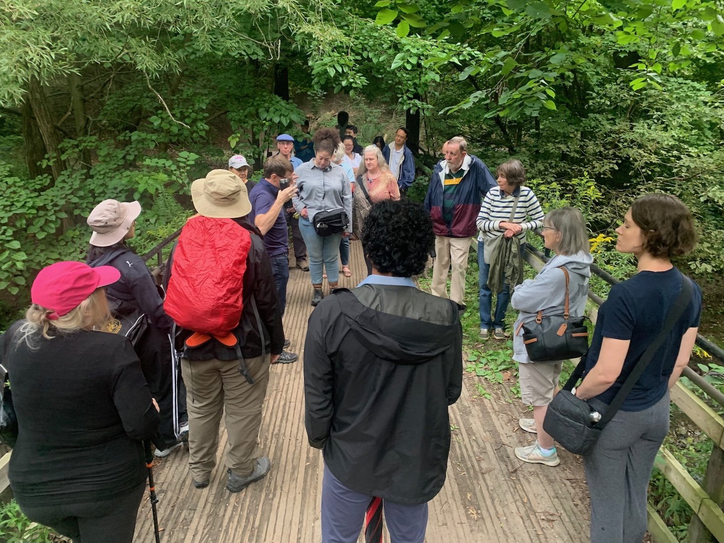 Leading a guided walk through Warden Woods.