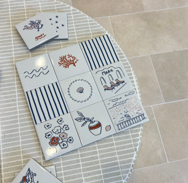 CT4A611 ILLUSTRATIONS BY THE SEASIDE 100X100 (RANDOM PATTERN SELECTION)