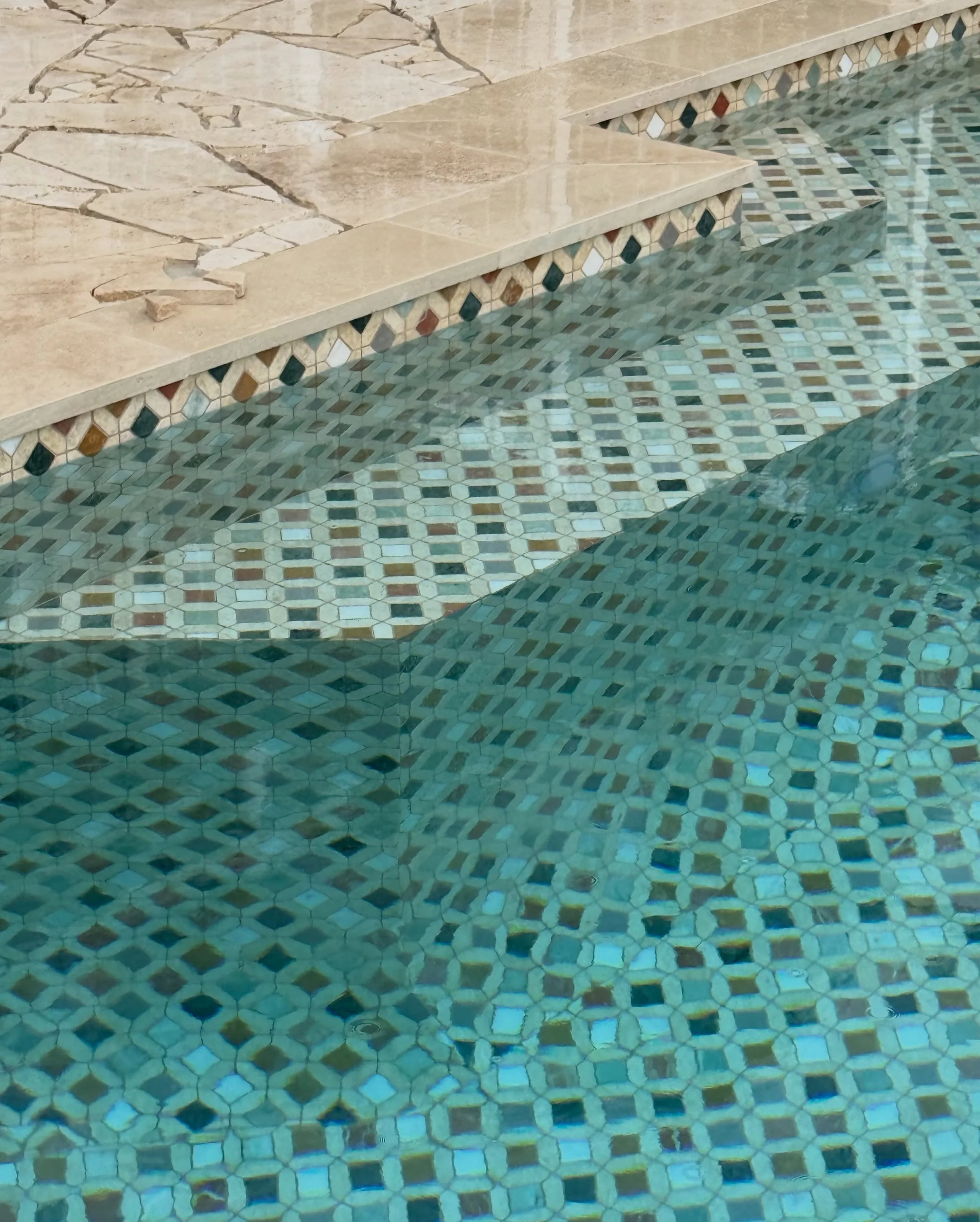 A series of our Fiesta mosaic | a playful composition of natural stone, designed to bring a little more character to your material palette 🤍