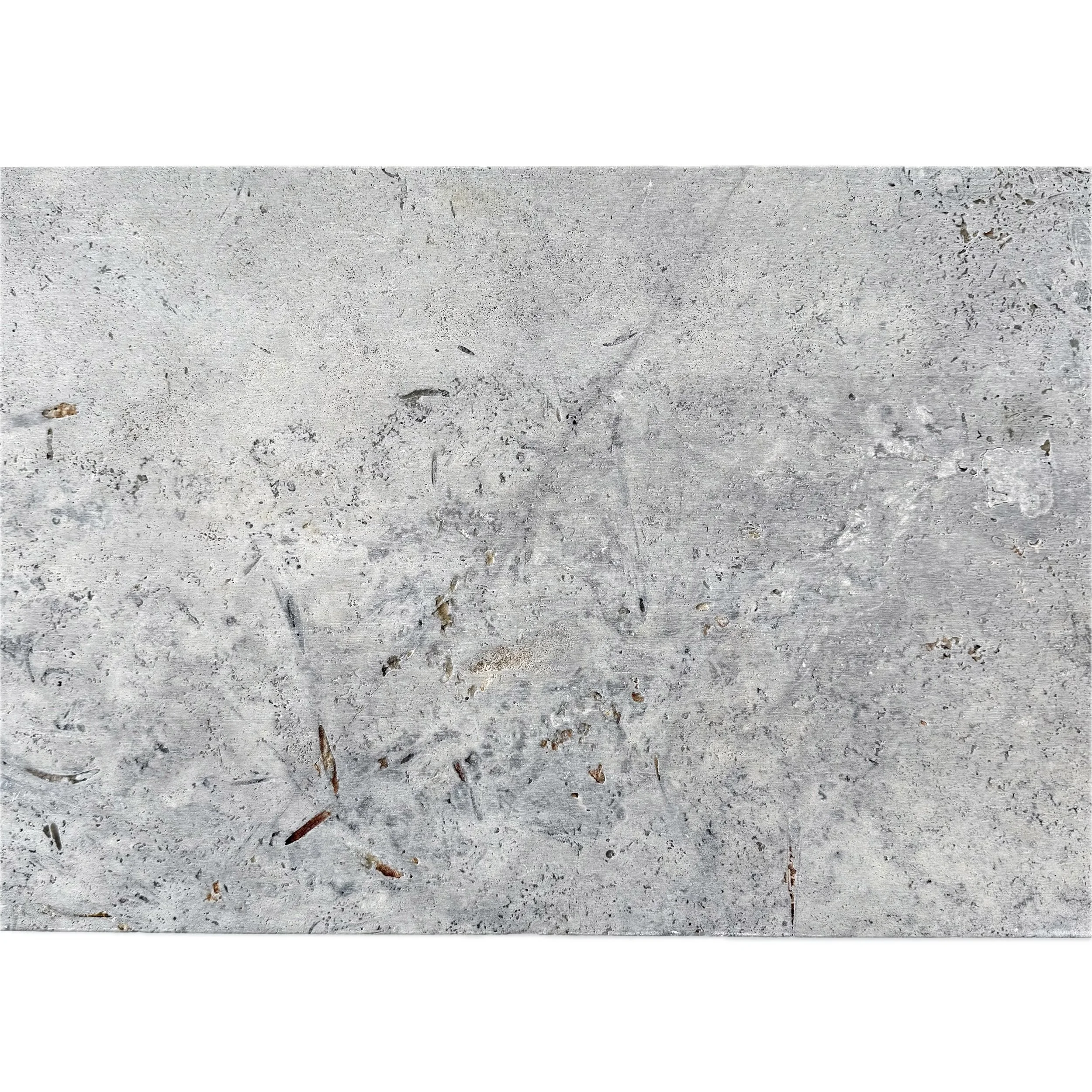 ST1AM3046 SILVER RAW TRAVERTINE TUMBLED/UNFILLED 406X610X12MM