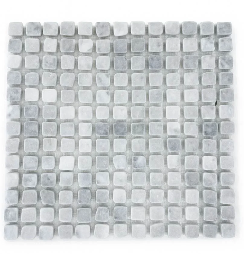 ST1N705/TM CARRARA TUMBLED ARTISAN CUT MOSAIC 20X20MM
