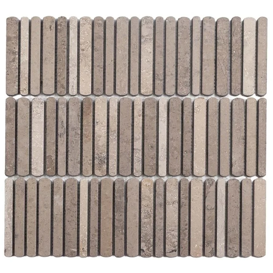 CT1A0011 – MITTE GREY LIMESTONE FINGER MOSAIC 327X298MM