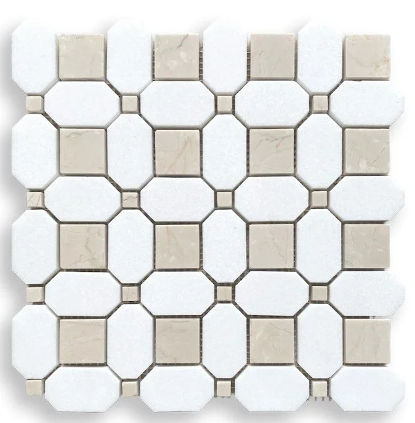 ST2V133/M/CUBE - BOTTI HON/THASSOS CUBE MOSAIC254X254 SHEET