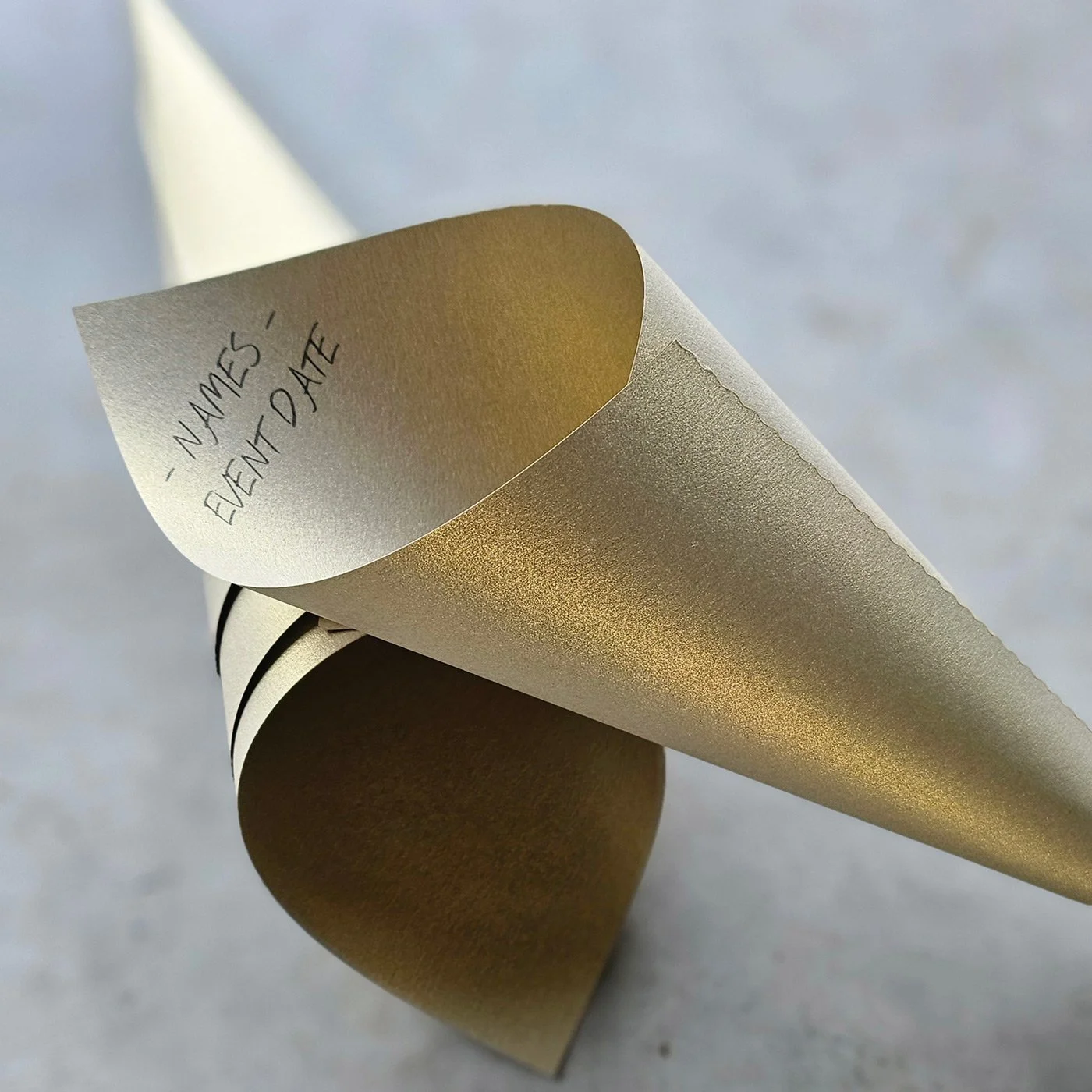 Soft Gold Metallic Paper Petal Cones 10 Pack