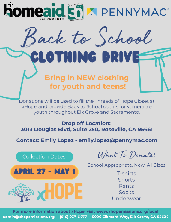 Back to School Clothing Drive