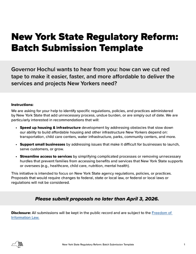 Comment: Input on NY EXPRESS to Cut Administrative Red Tape for Water Infrastructure