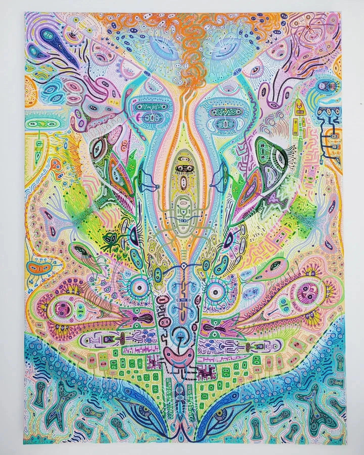 Microcosme n&deg;7 
Peinture et feutres acryliques sur toile, 81x60 cm ✨️