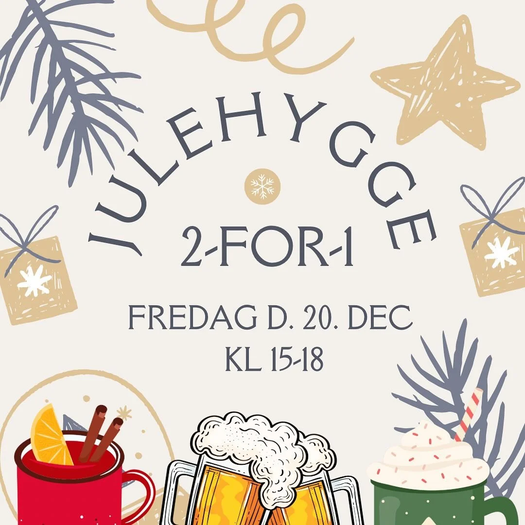 Fredag er vores sidste dag, før vi tager på juleferie! Kom og spred julehyggen med os i dag – fra kl. 15-18 tilbyder vi 2-for-1 på alle drikkevarer. Julehappyhygge hour! 🎄🍷☕️🍻✨
Vi glæder os til at se vores sø