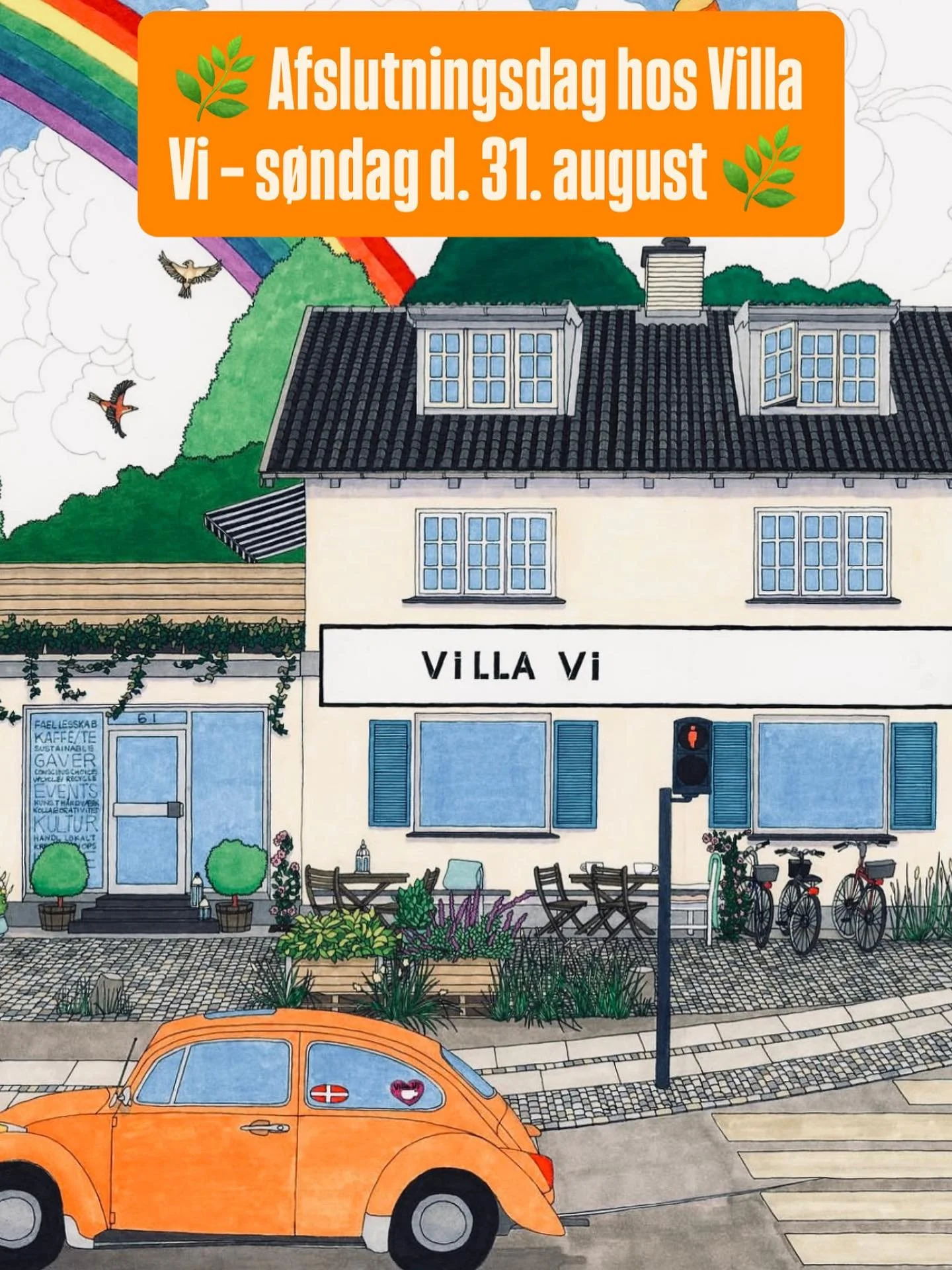 🌿 Afslutningsdag hos Villa Vi – søndag d. 31. august 🌿
Som mange af jer ved, nærmer vi os afslutningen på et kapitel, der har fyldt utrolig meget for os de sidste fire år. Og vi synes, at det kun er på sin plad
