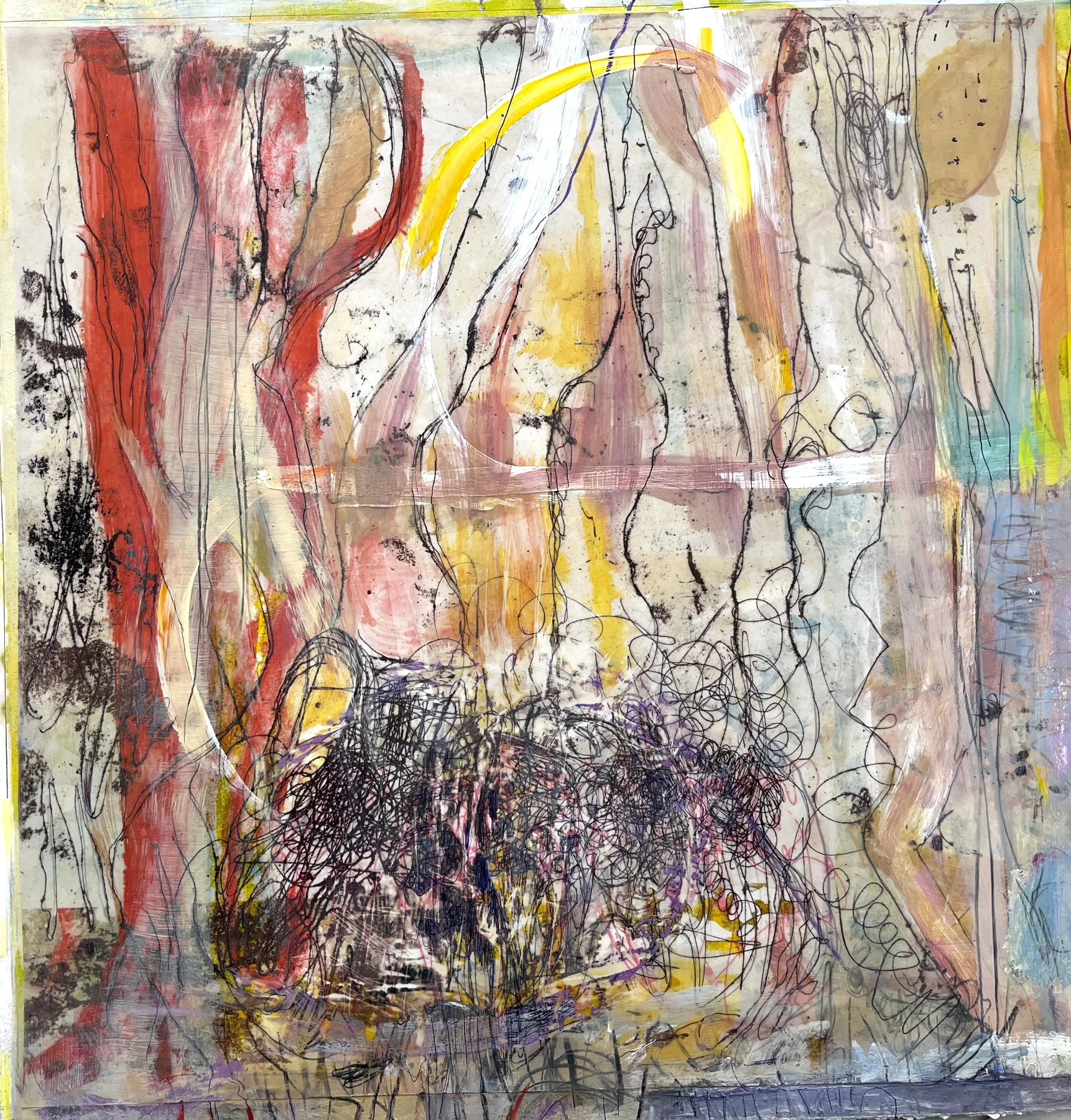 MATERIA 3. litho monoprint with "found" objects