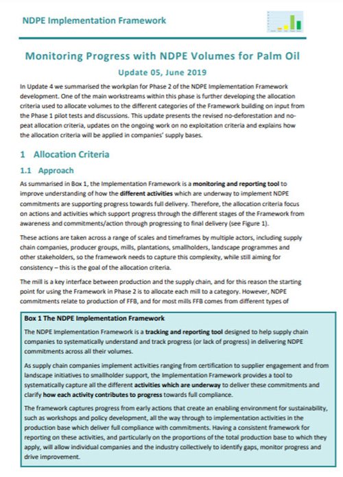 NDPE Implementation Reporting Framework