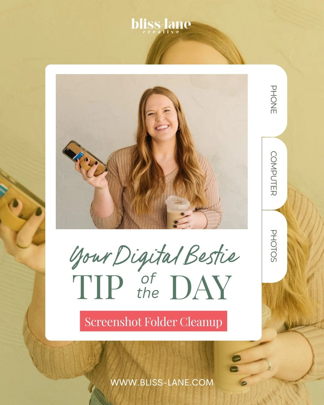 It's time, besties. You can do it.

Set a 3-minute timer.
Delete everything you don&rsquo;t need.
Save the 2 screenshots you actually meant to keep.