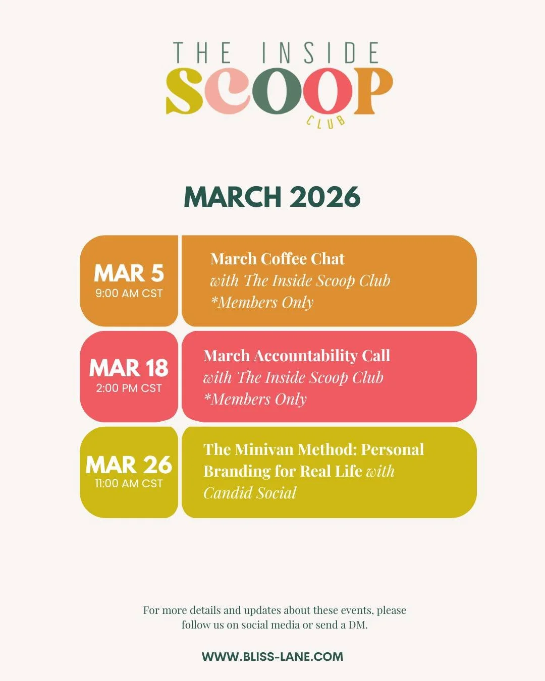 Very excited to see our cutie members faces this month in these calls, especially The Minivan Method training with @candidsocial_co

If you aren't a member and want to join for just an event, DM me for a $10 ticket. Don't worry if you can't join us l