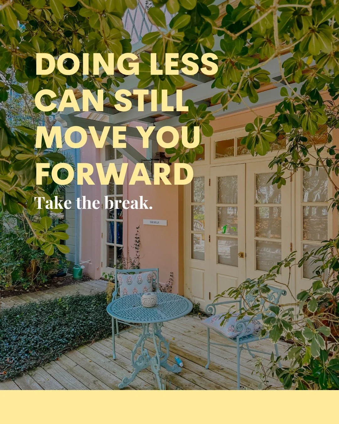 Stop pushing harder and further and crossing off one more thing. Just take the break. It's so worth it.

And if you're trying and it's tough, reach out for help. You deserve to rest too!