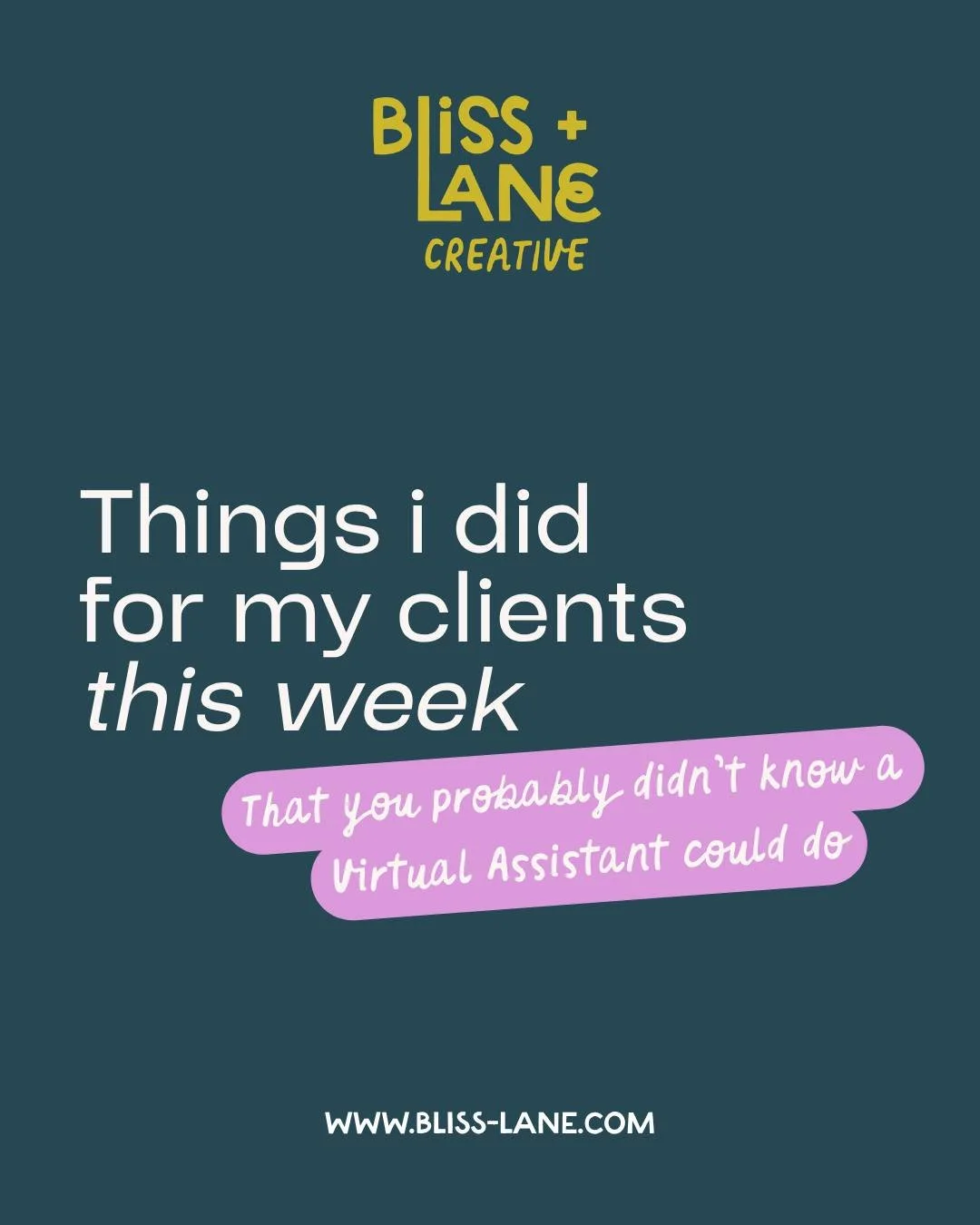 A glimpse into what my work week looked like as a virtual assistant!