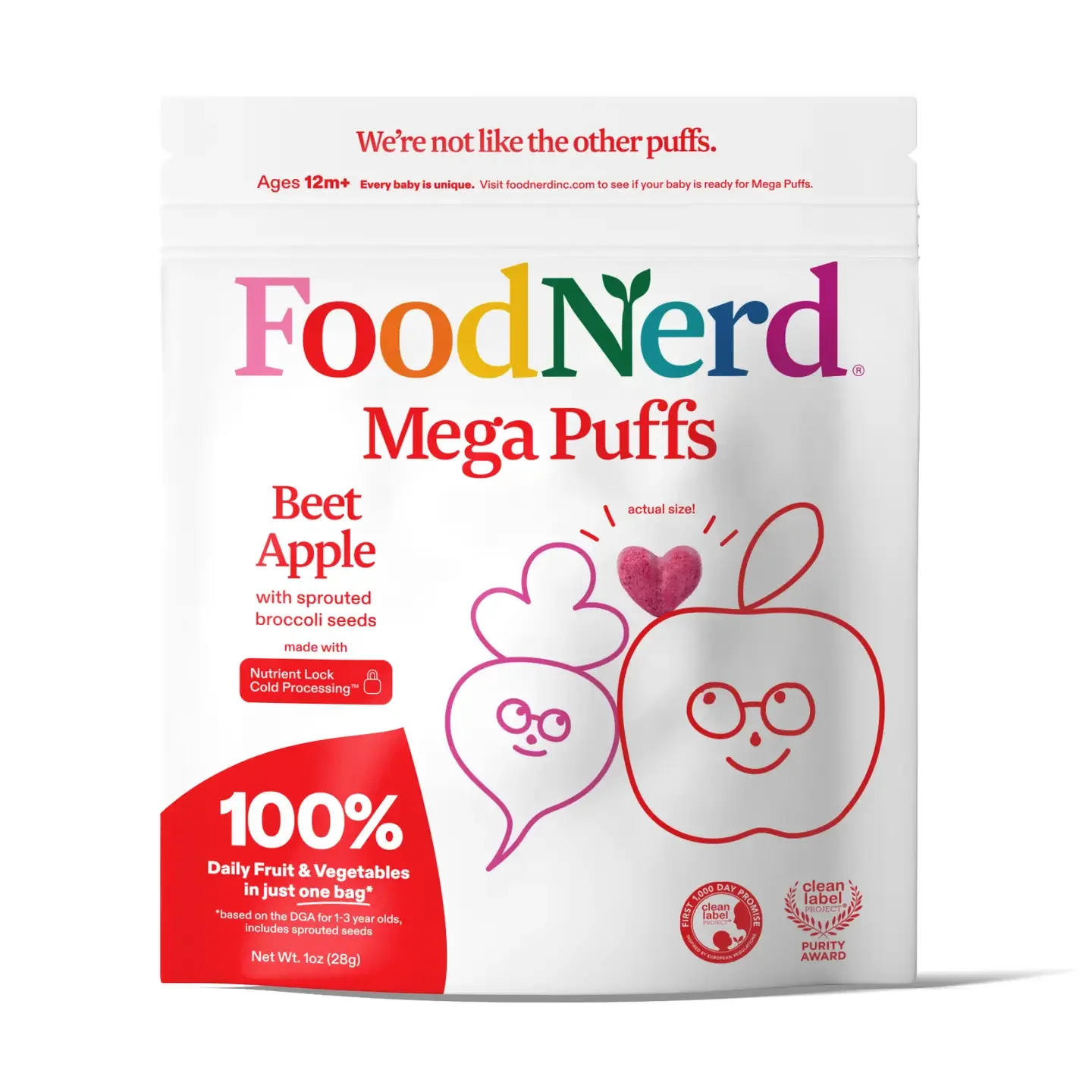 FoodNerd Mega Puffs - Beet Apple