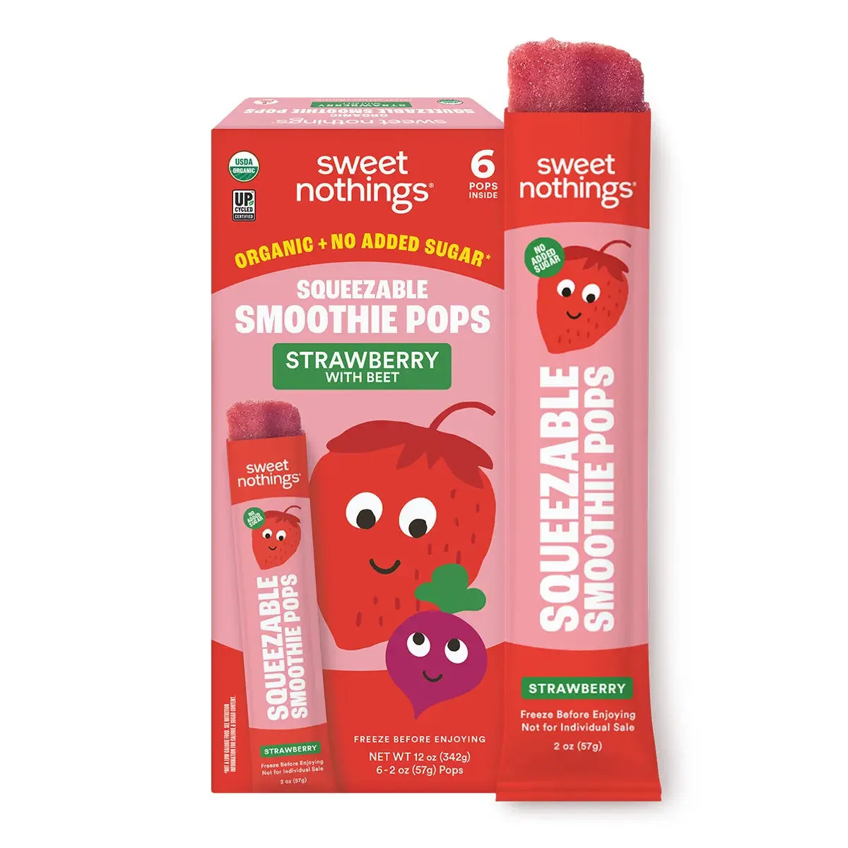 Sweet Nothings Strawberry & Beet Squeezable Smoothie Pops